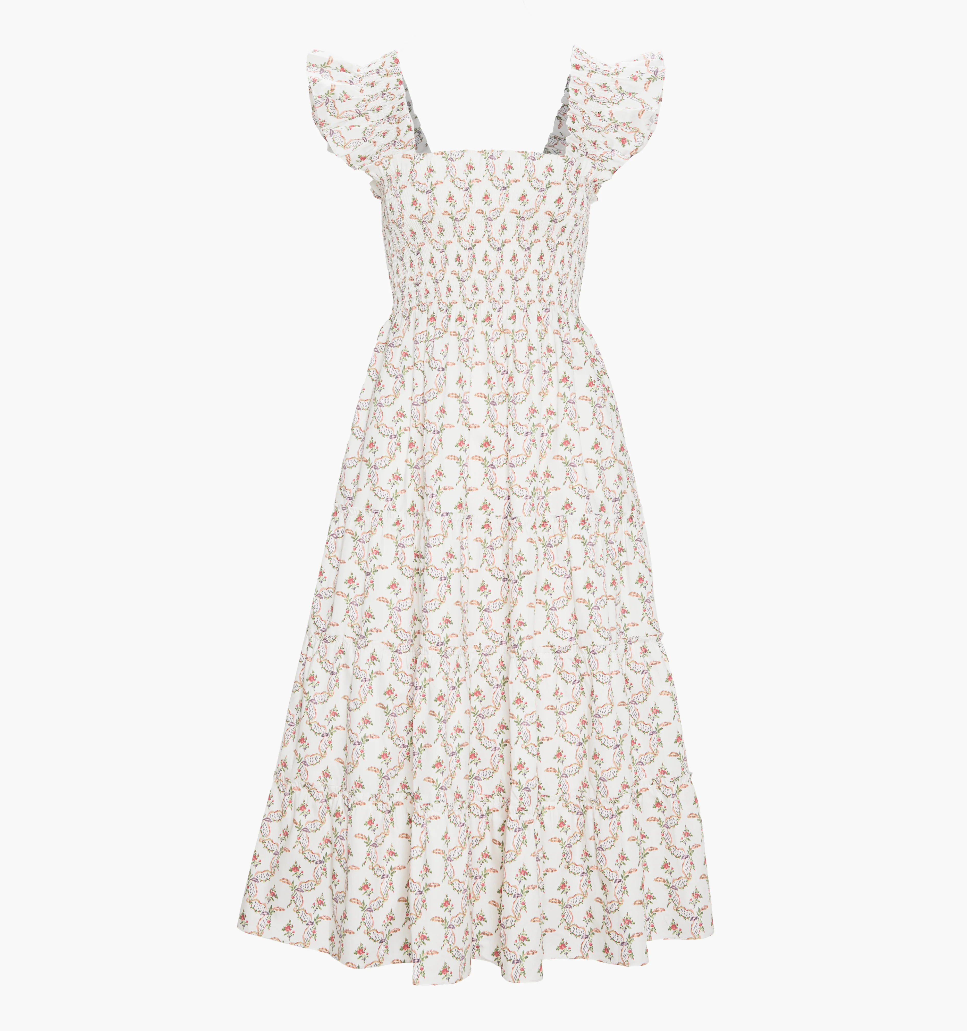 The Ellie Nap Dress - Pink Ribbon Rose Ikat - Image 5