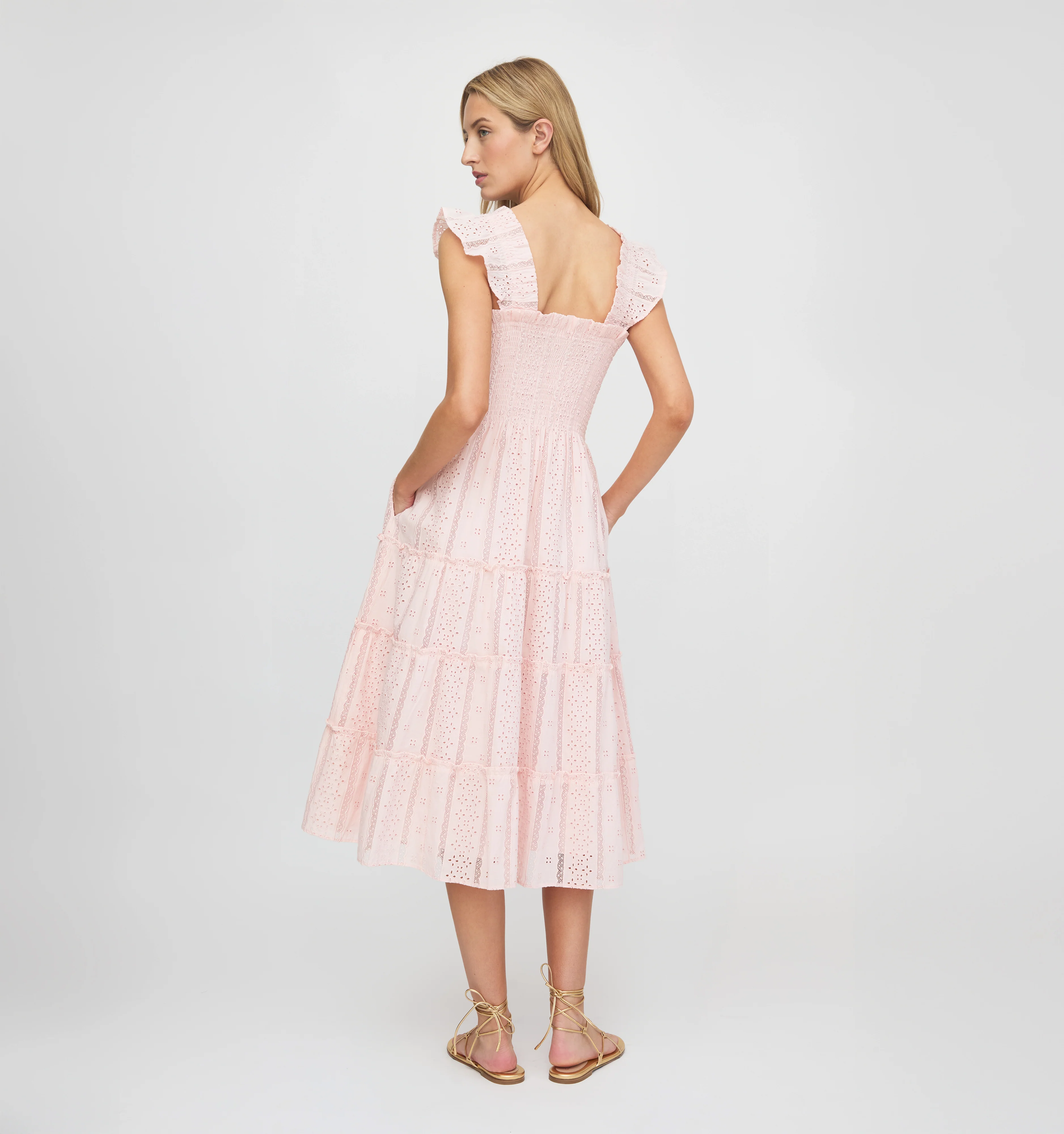The Ellie Nap Dress - Pink Broderie Voile - Image 4