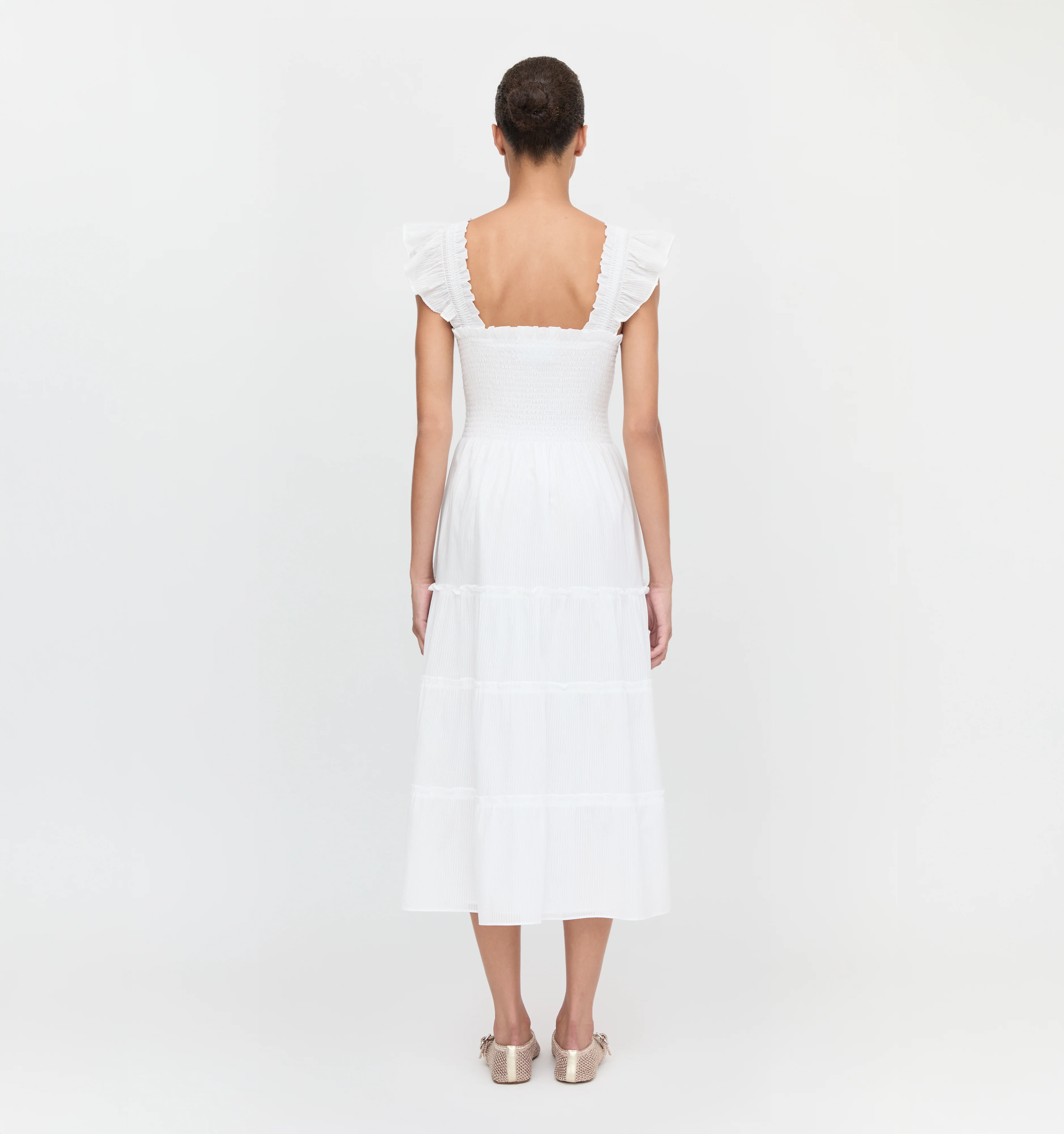 The Ellie Nap Dress - White Shadow Stripe - Image 4