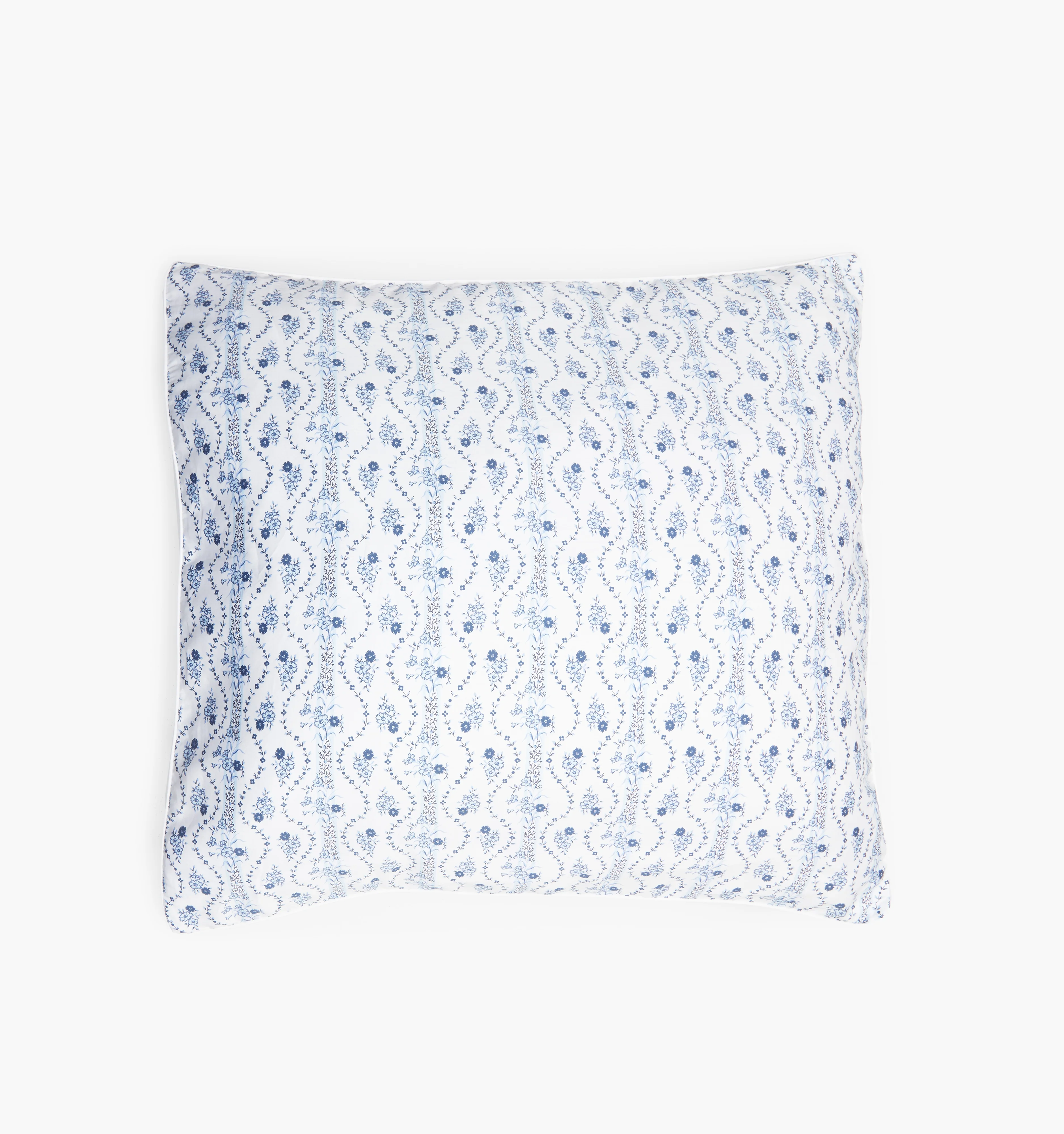 The Euro Sham - Blue Vine Stripe