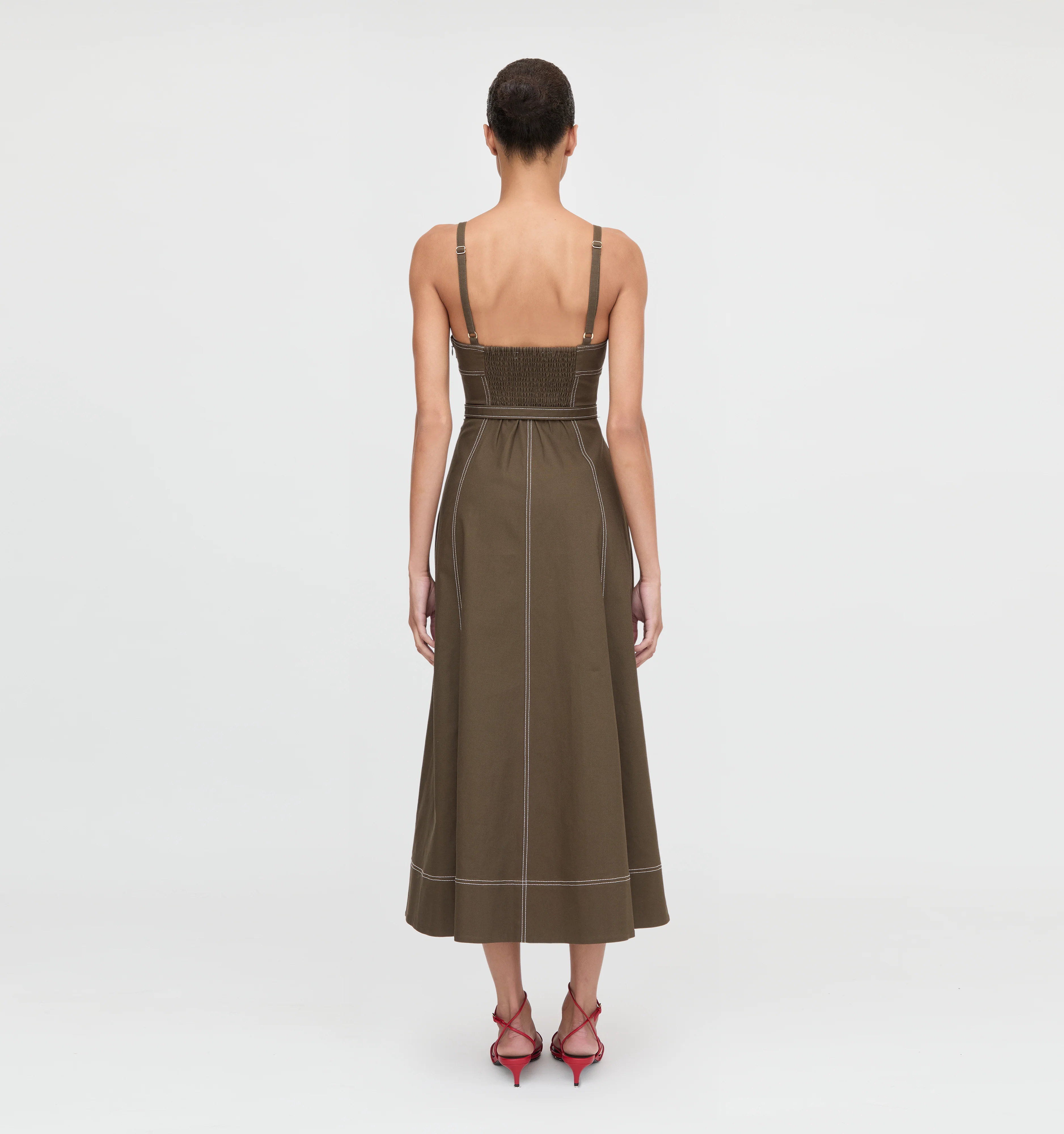 The Fiona Dress - Chocolate Twill - Image 5