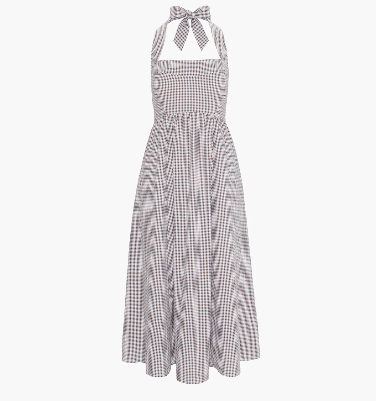 The Fleur Midi Dress - Chocolate Gingham - Image 7