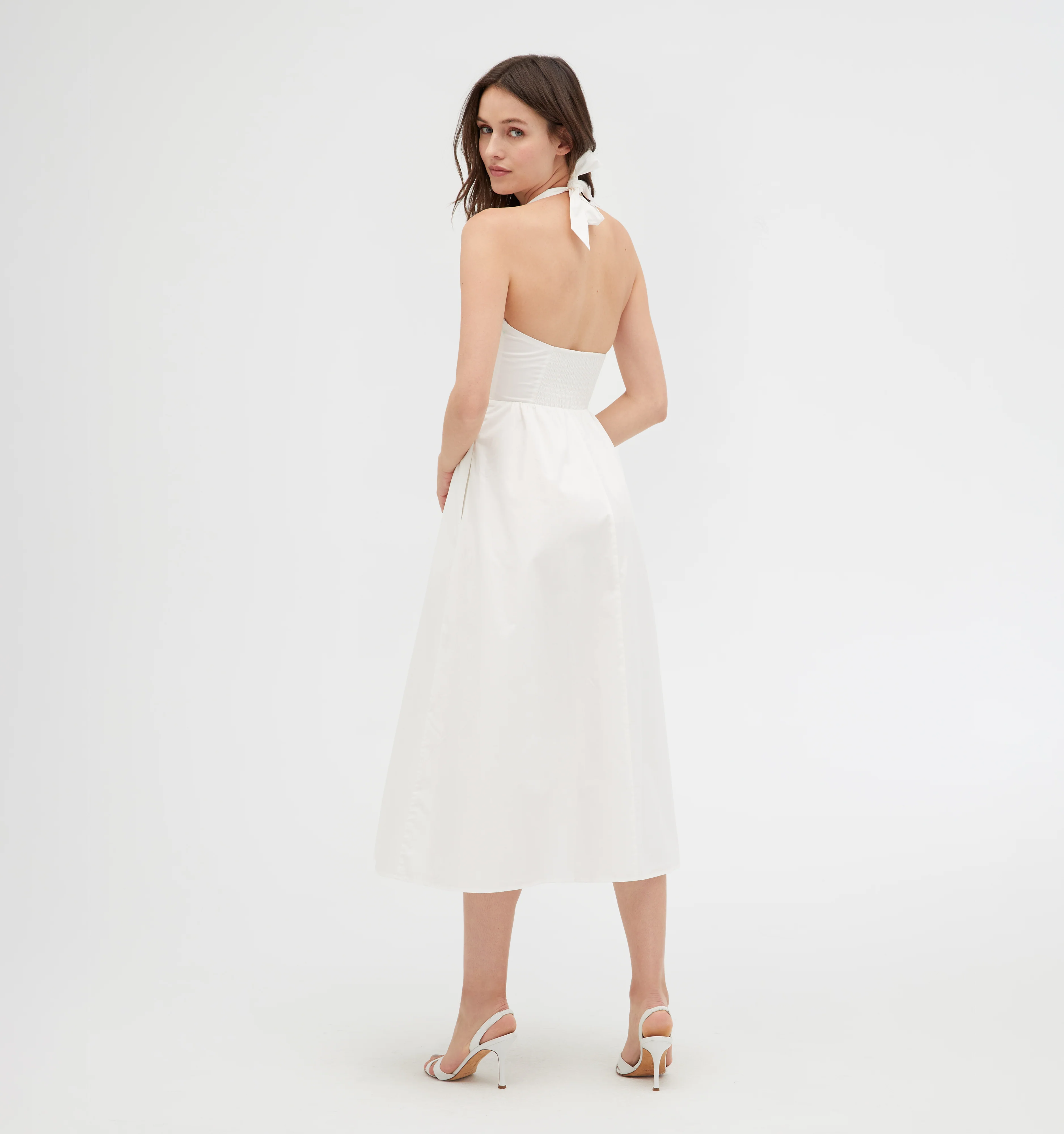 The Fleur Midi Dress - White - Image 3