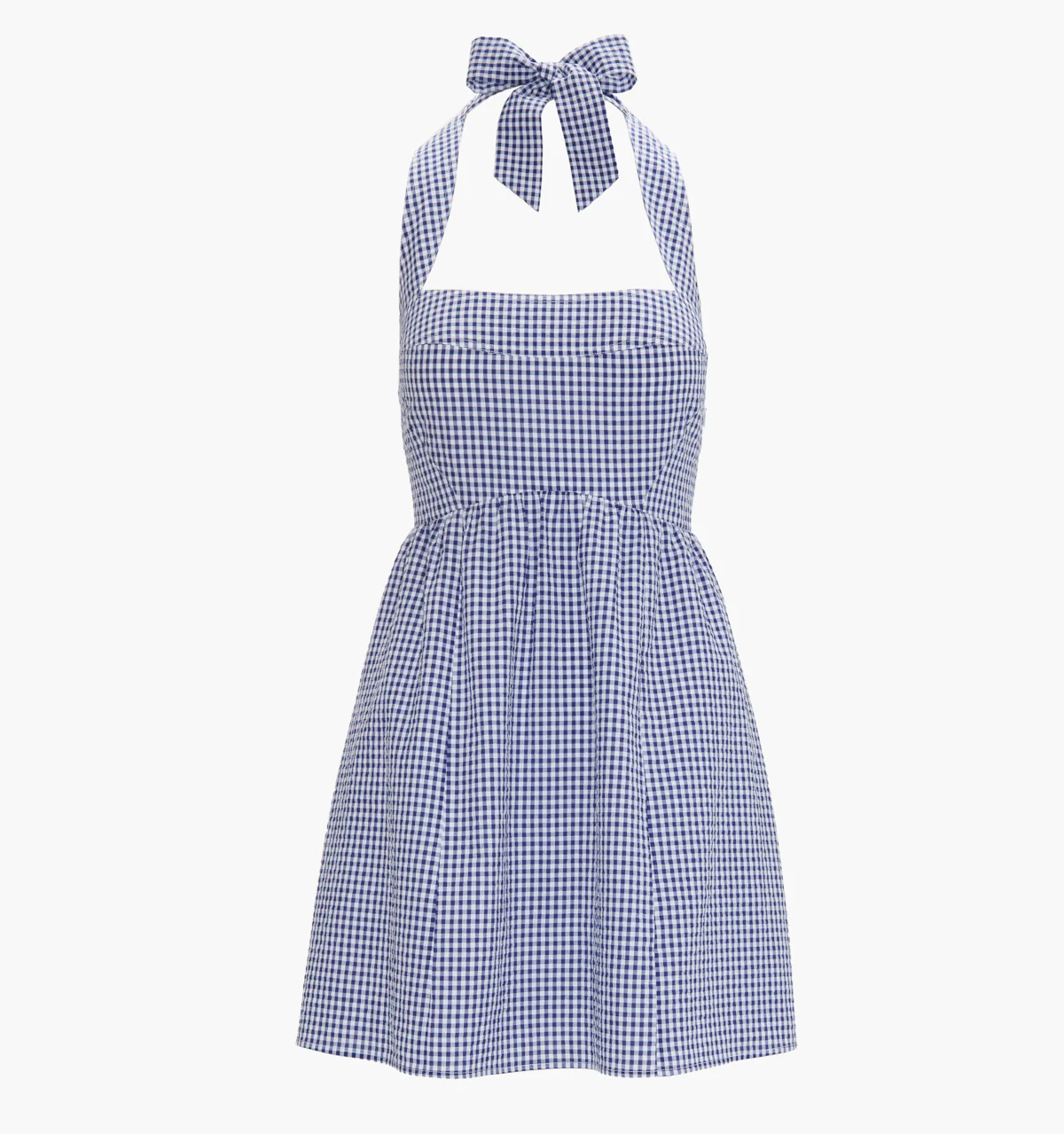 The Fleur Mini Dress - Navy Gingham - Image 6
