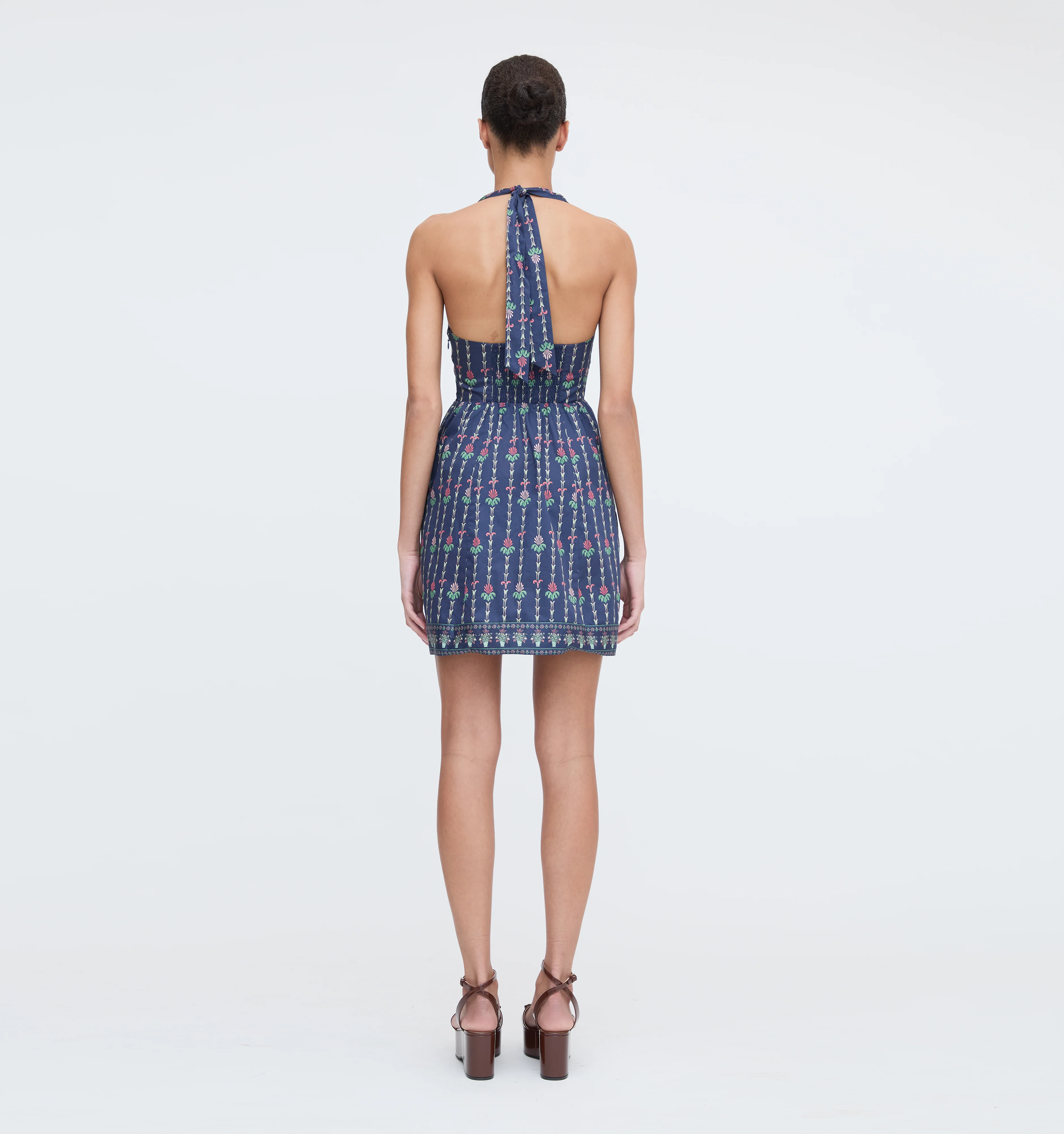The Fleur Mini Dress - Navy Trailing Fern - Image 3