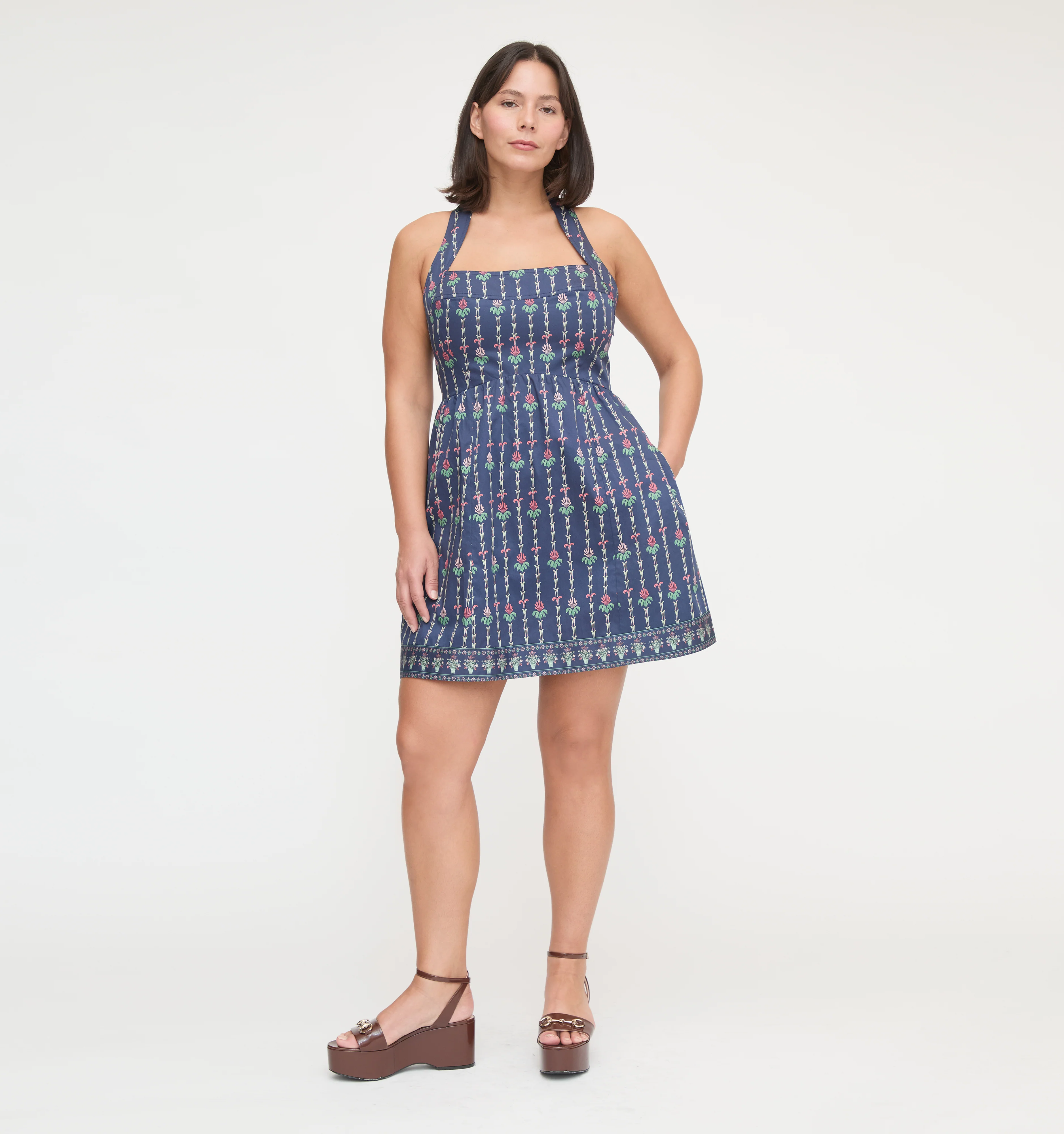 The Fleur Mini Dress - Navy Trailing Fern - Image 6