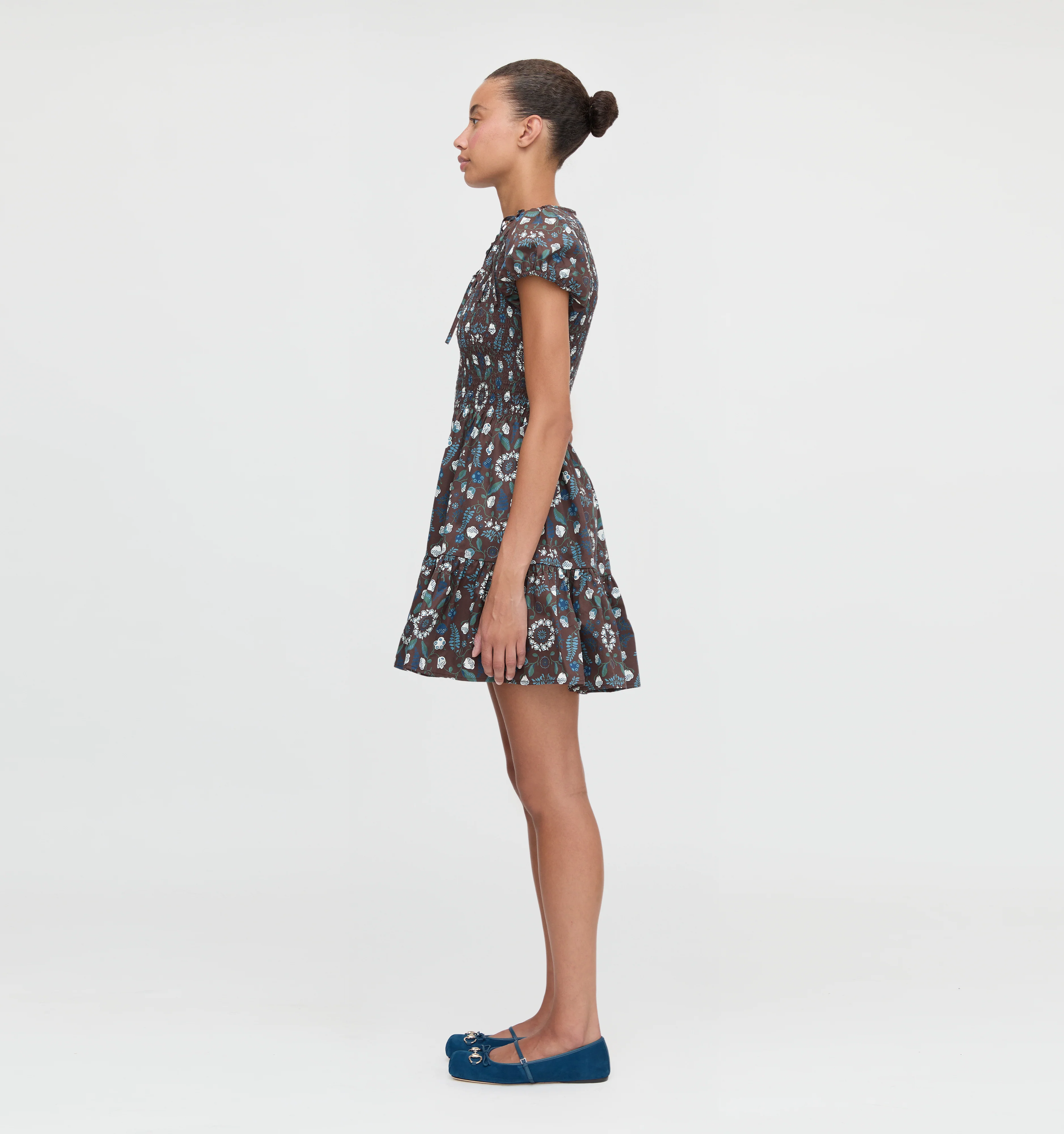The Gia Mini Nap Dress - Chocolate Swedish Floral - Image 4