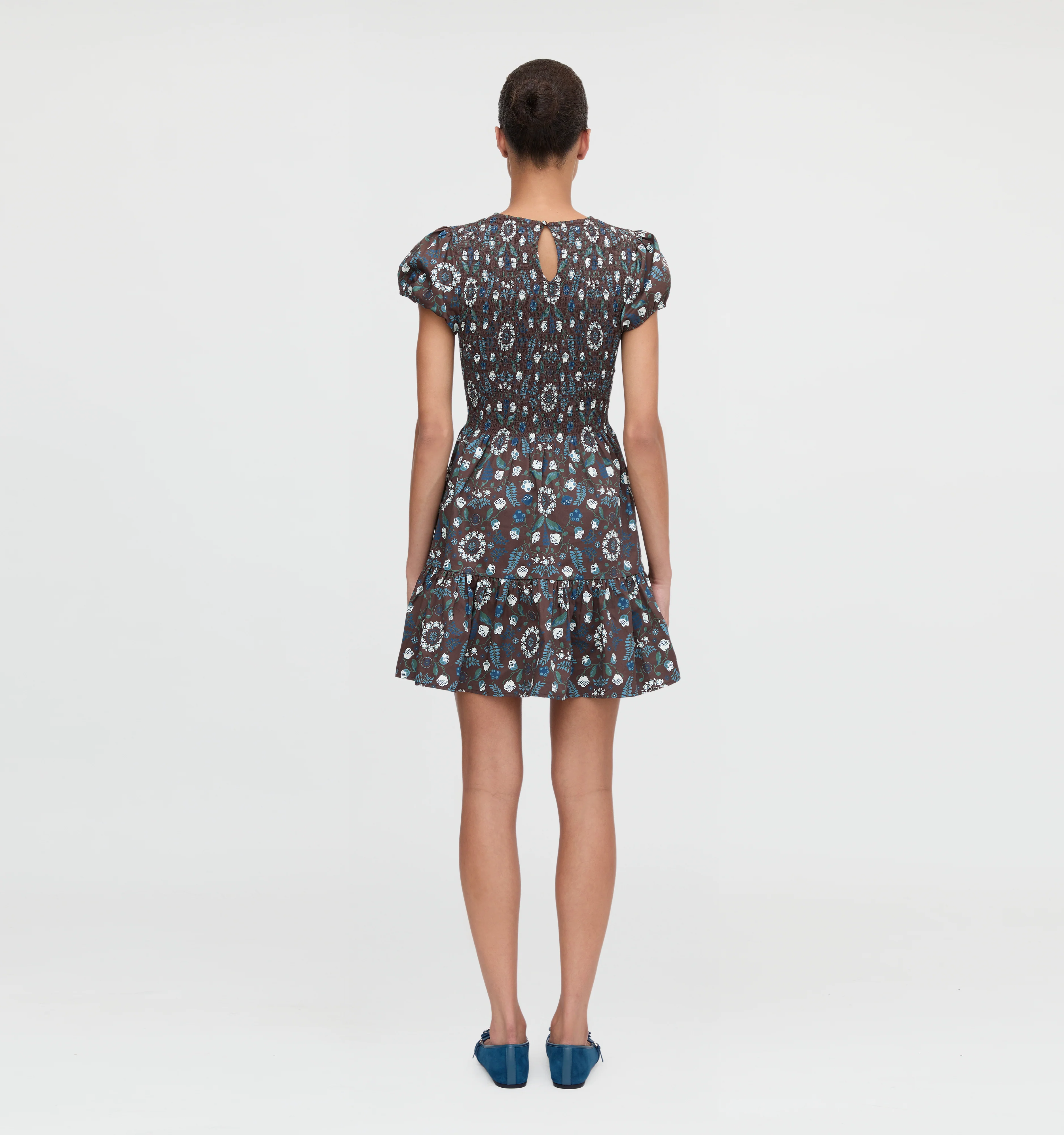 The Gia Mini Nap Dress - Chocolate Swedish Floral - Image 5