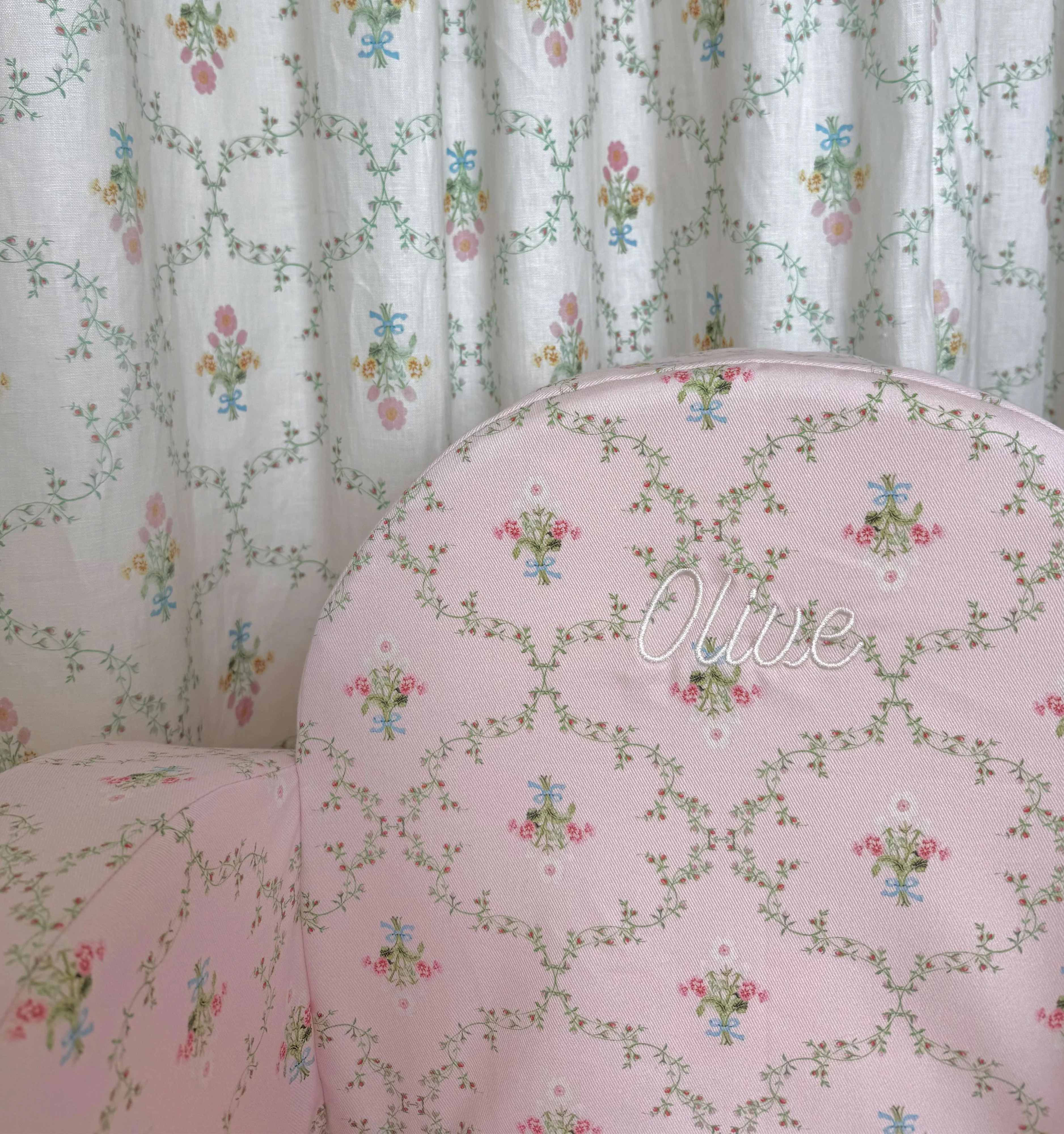 The Hill House x Nestig Hop Mini Chair - Pink Trellis - Image 4