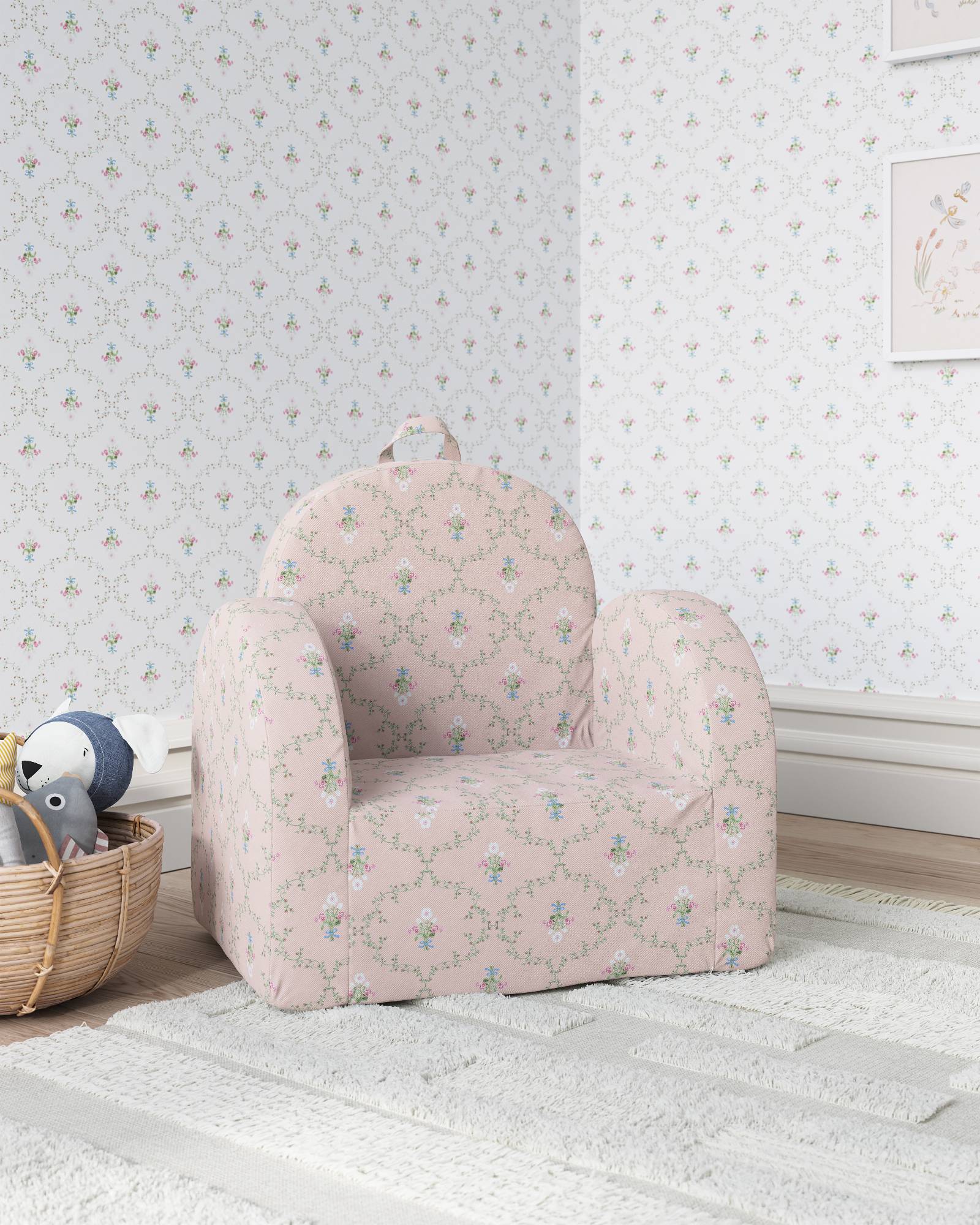The Hill House x Nestig Hop Mini Chair - Pink Trellis - Image 6