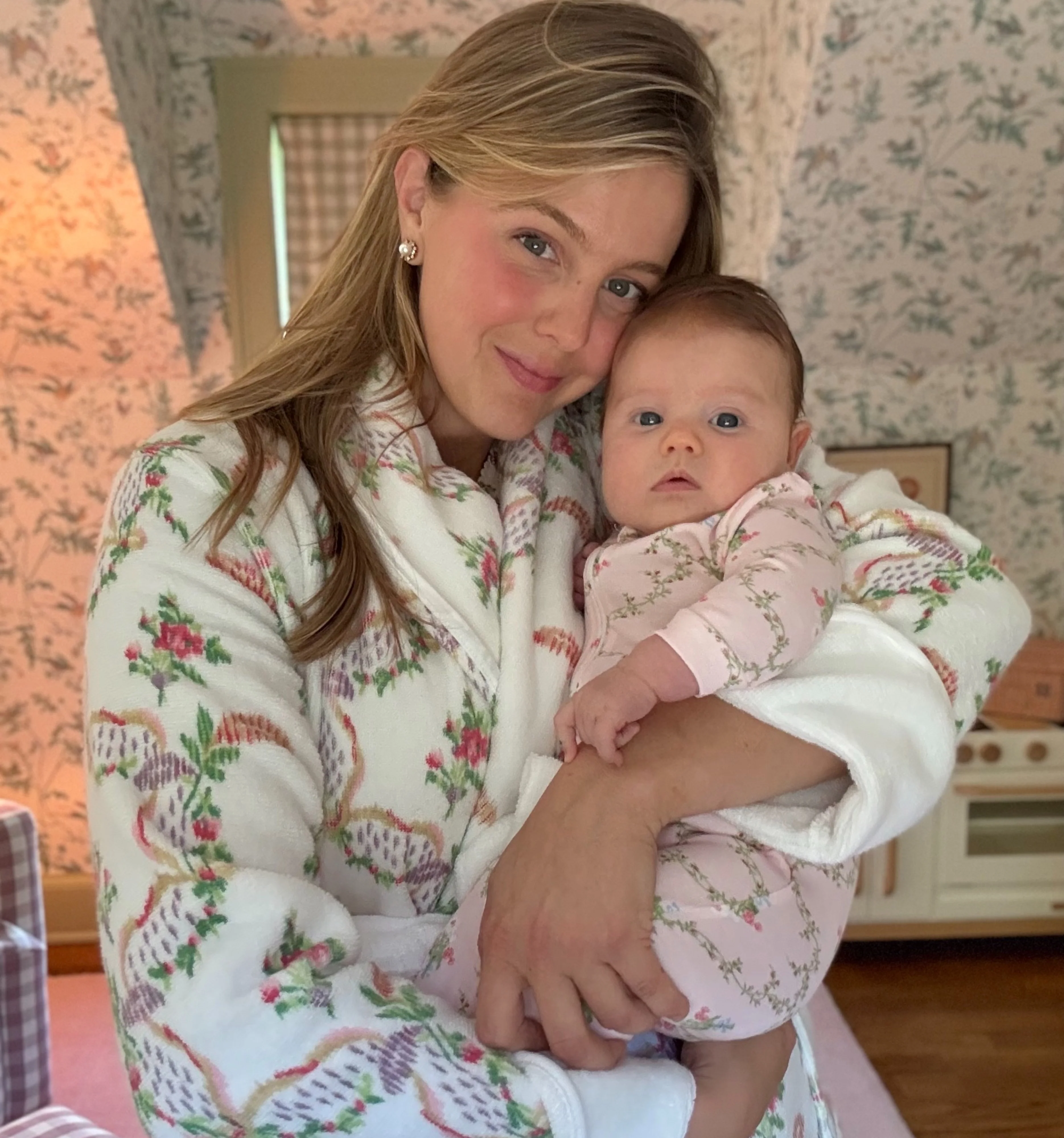The Hotel Robe - Pink Ribbon Rose Ikat - Image 3