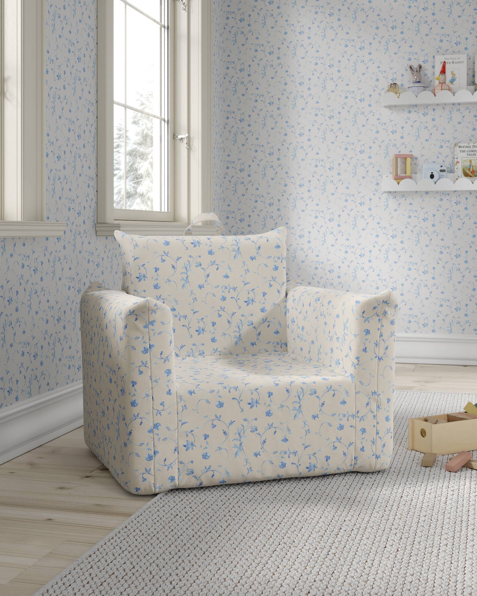 The Hill House x Nestig Hug Mini Chair - Blue Botanical - Image 4