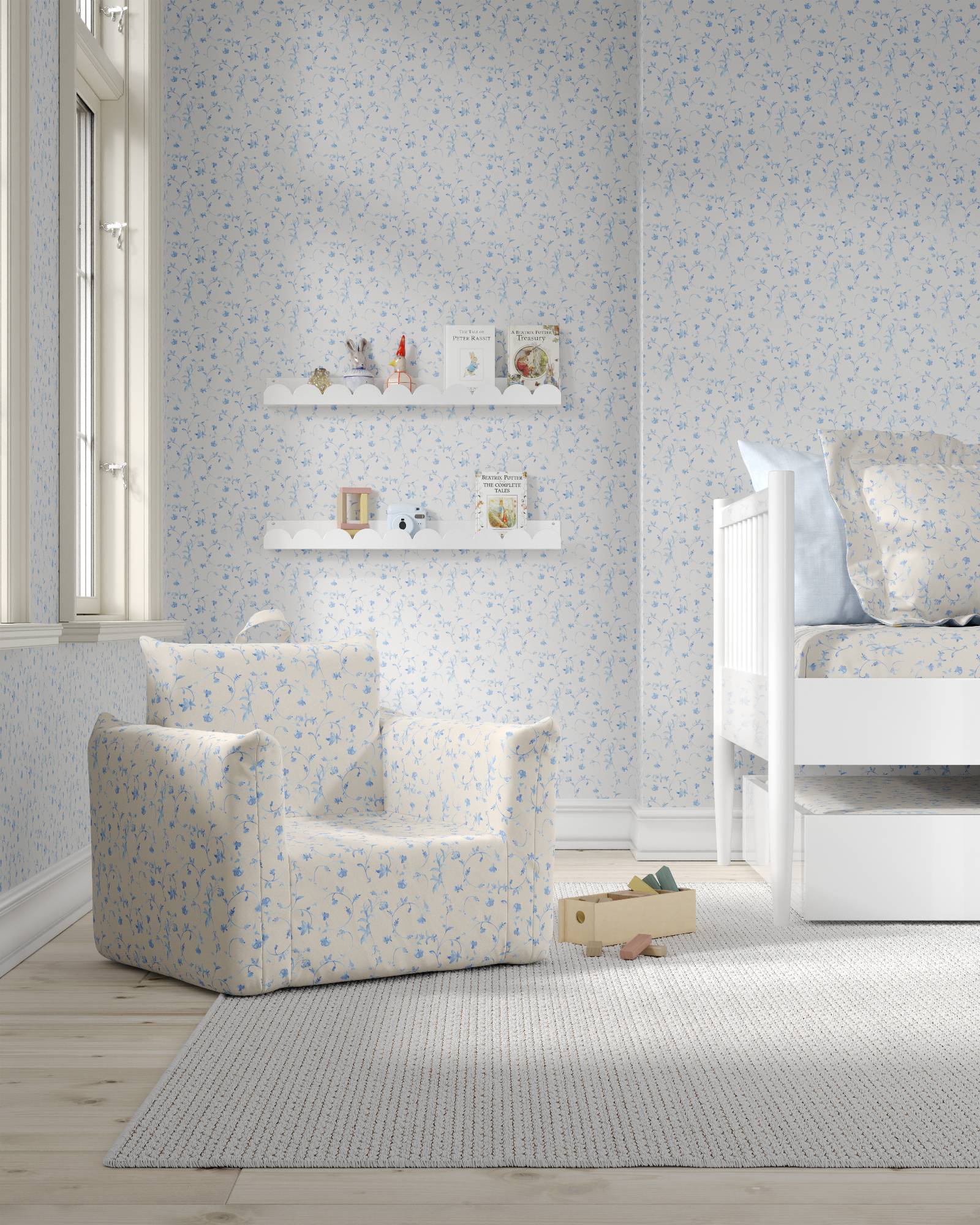 The Hill House x Nestig Hug Mini Chair - Blue Botanical - Image 5
