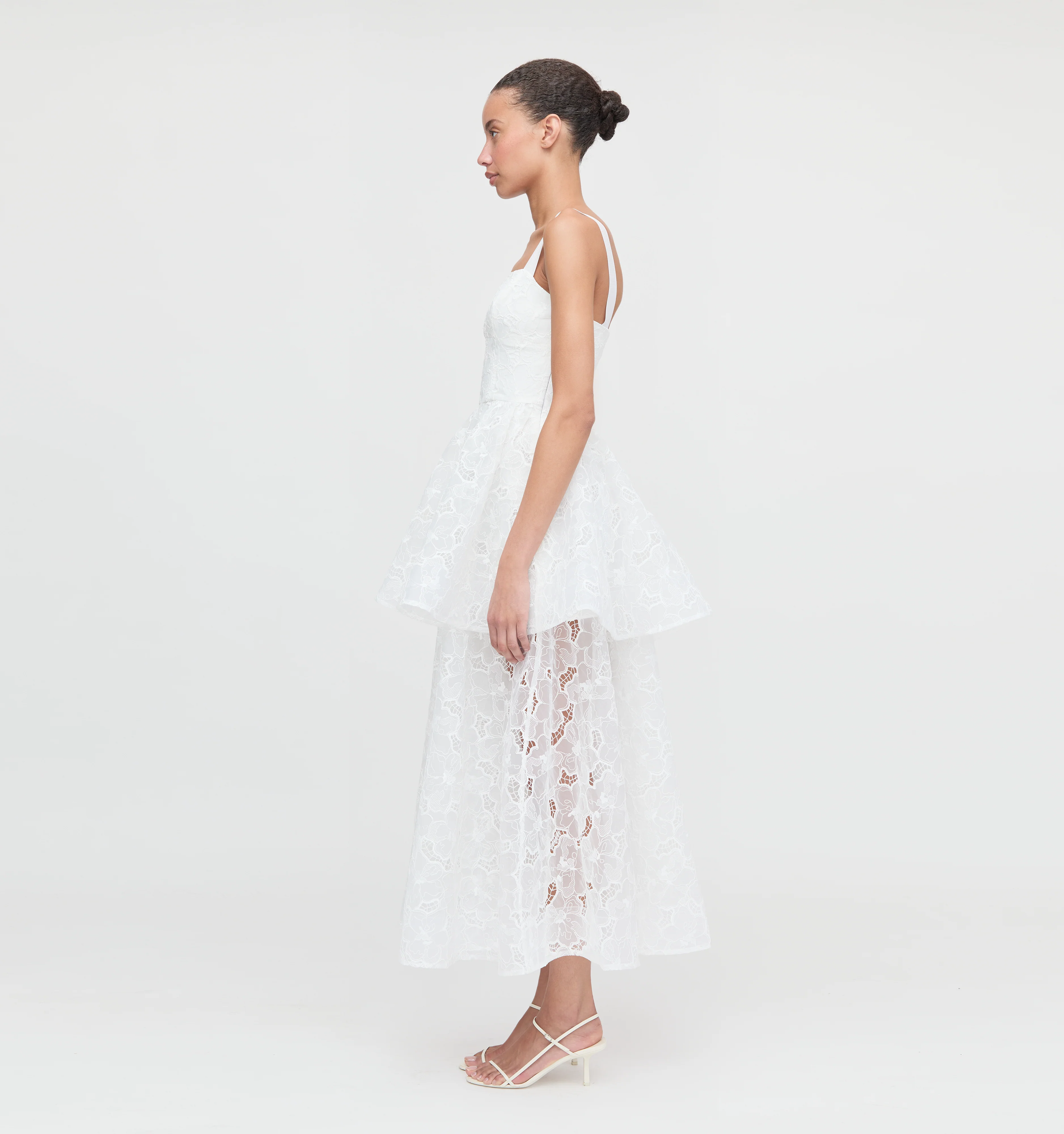 The Isabelle Dress - White Floral Organza - Image 4