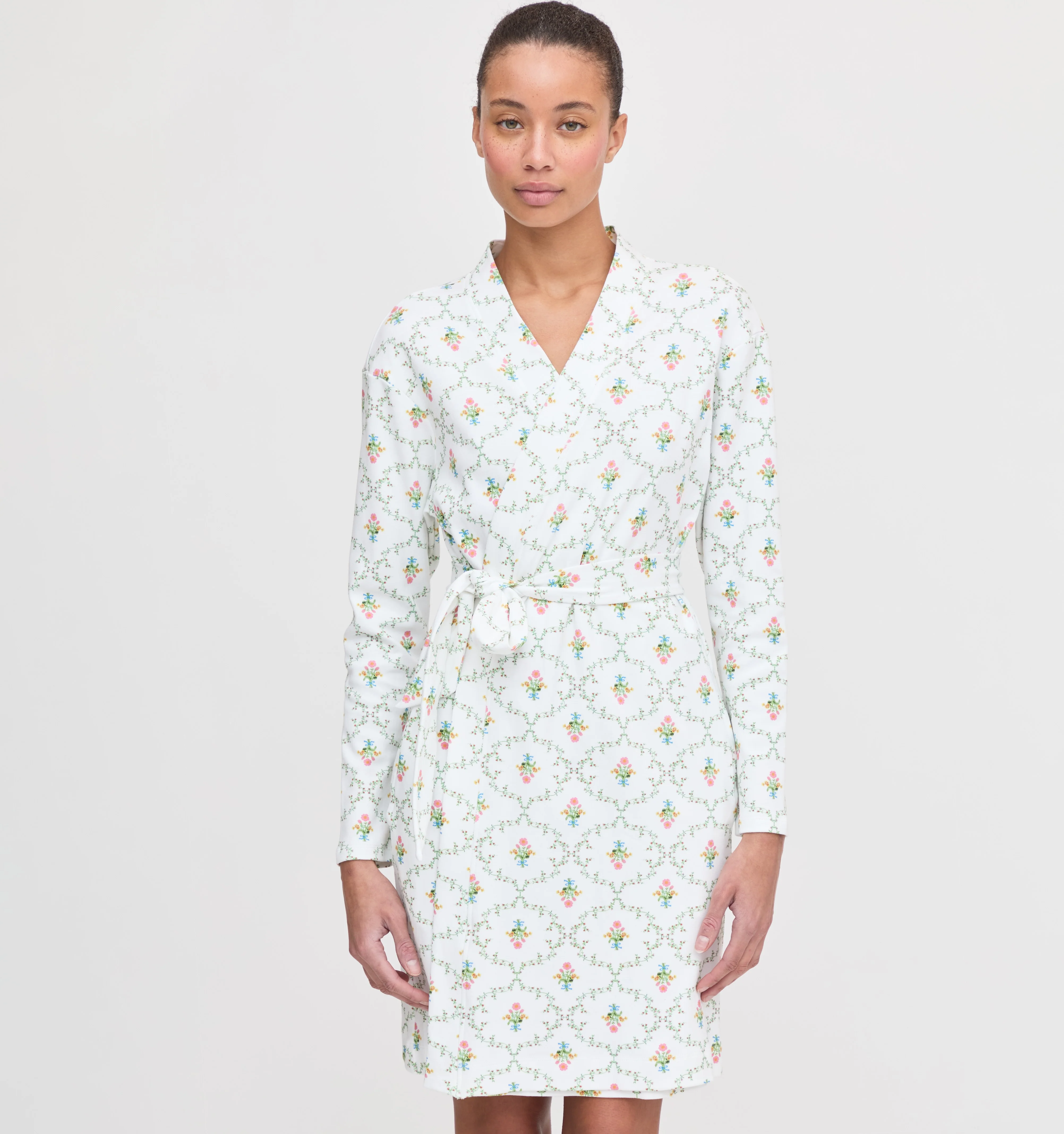 The Ivory Robe - Pastel Trellis - Image 4