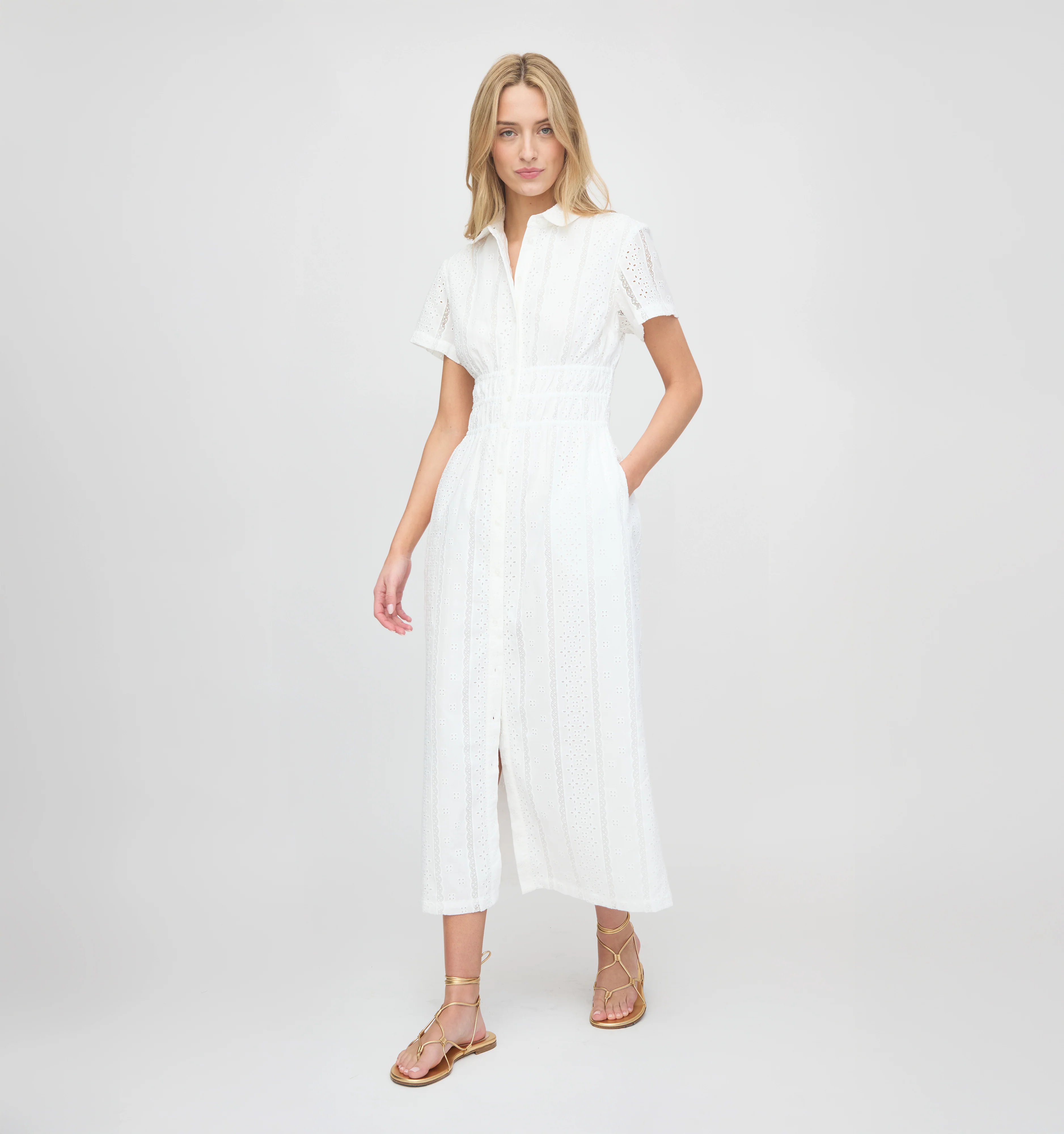 The Jamie Nap Dress - White Broderie Voile
