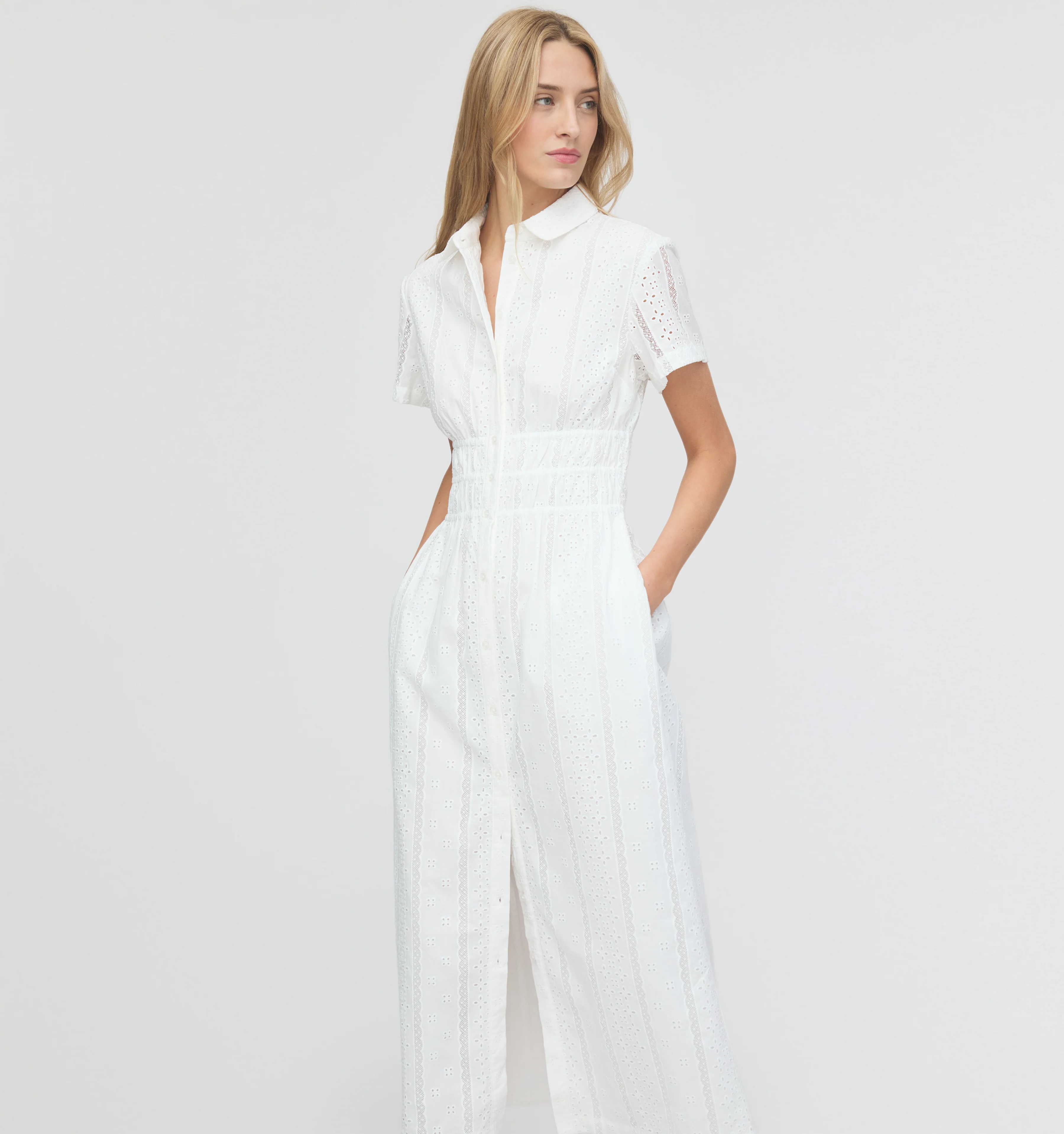The Jamie Nap Dress - White Broderie Voile - Image 4