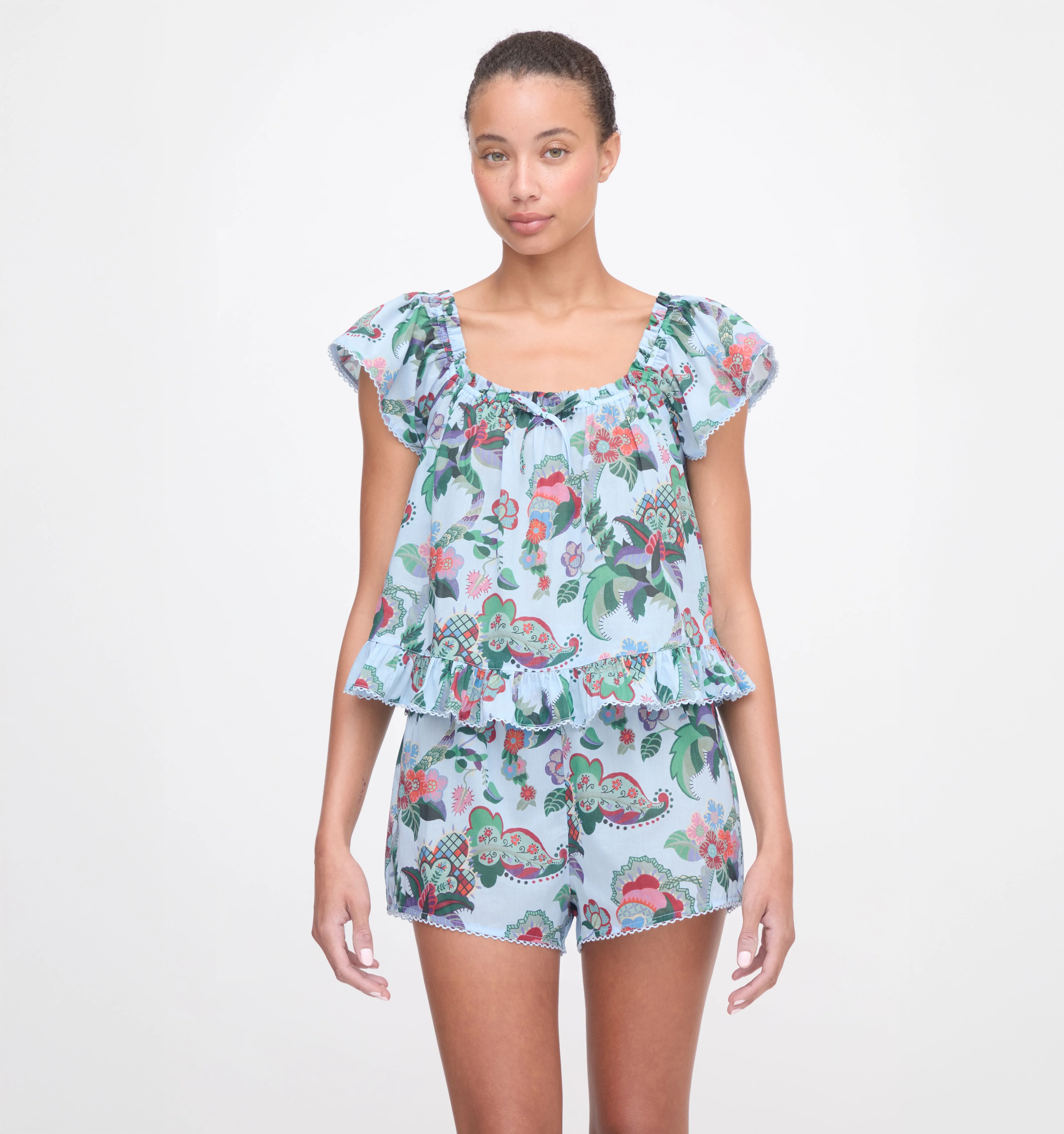 The Josie Set - Light Blue Jungle Floral