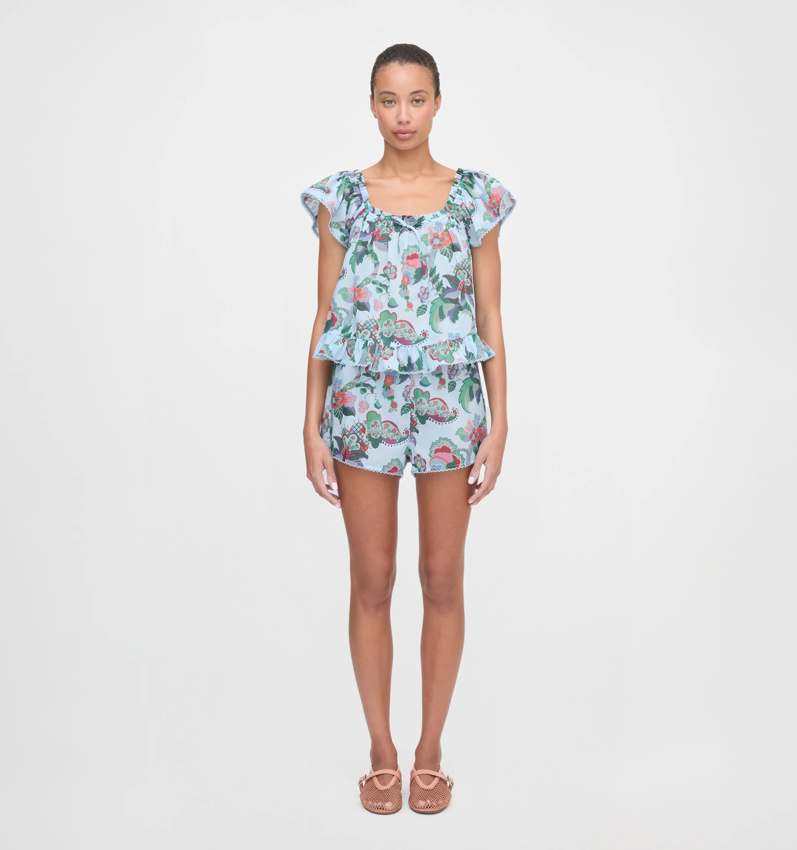 The Josie Set - Light Blue Jungle Floral - Image 2