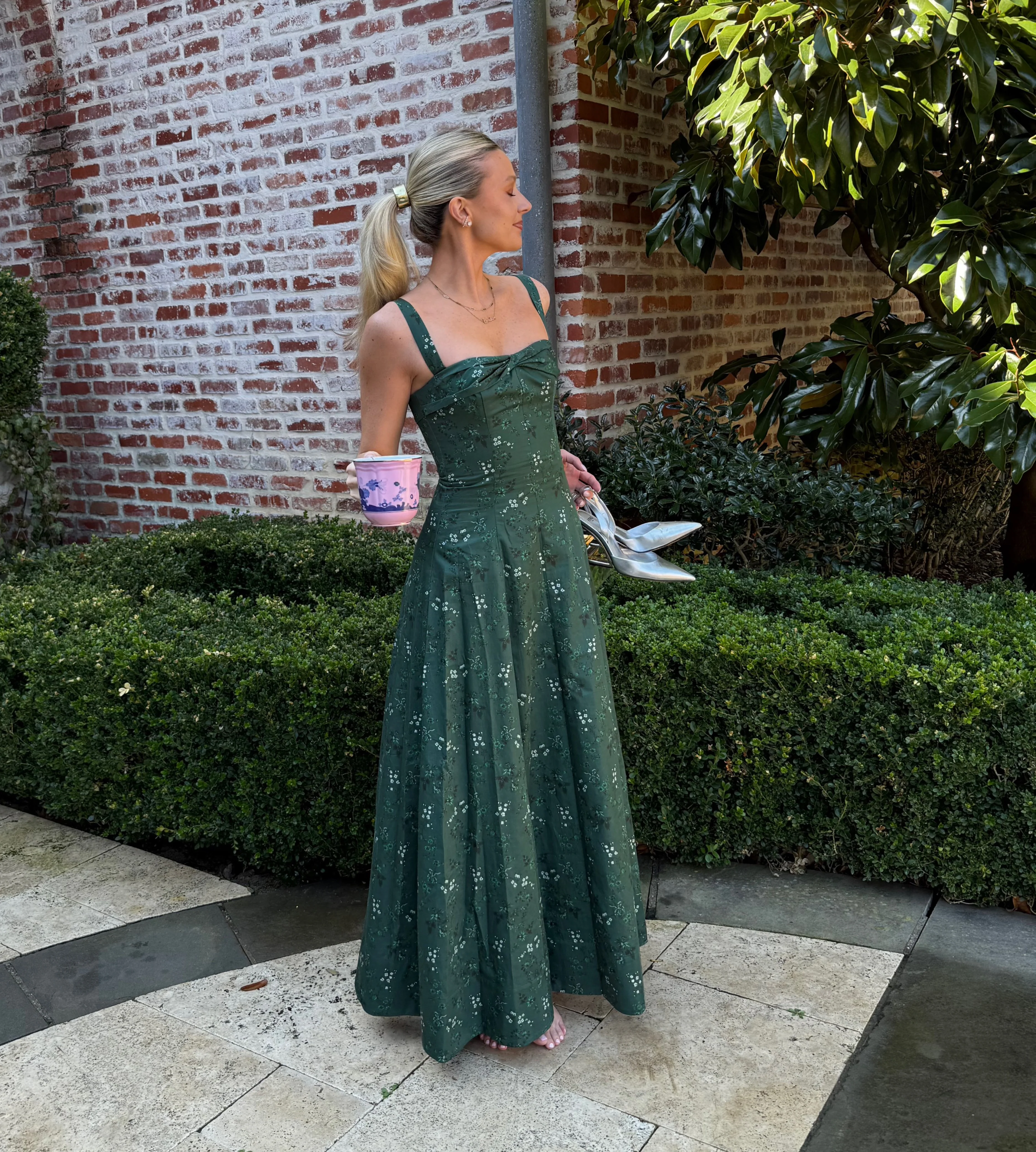 The Jude Dress - Green Scallop Bow Chintz - Image 6
