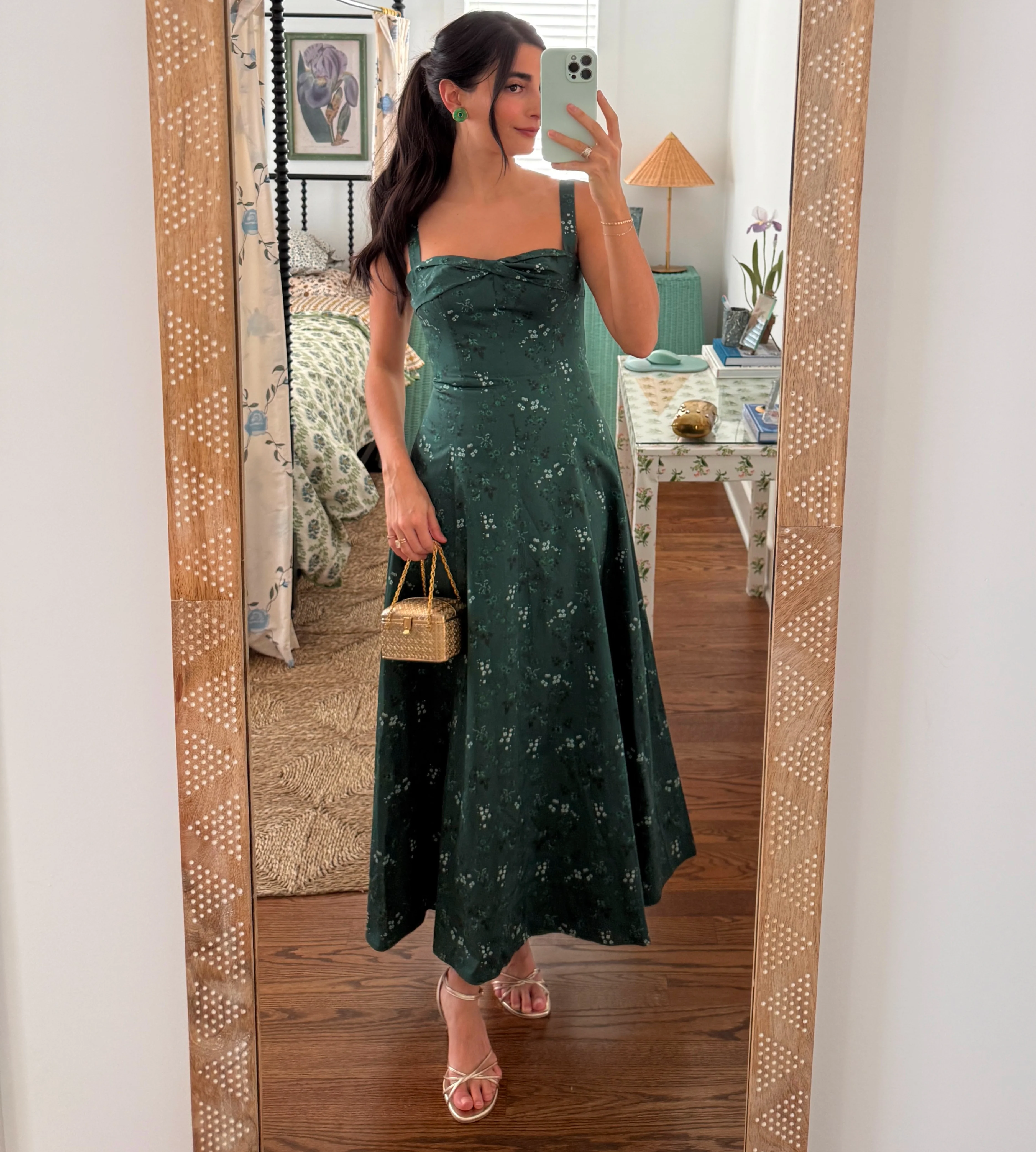 The Jude Dress - Green Scallop Bow Chintz - Image 7