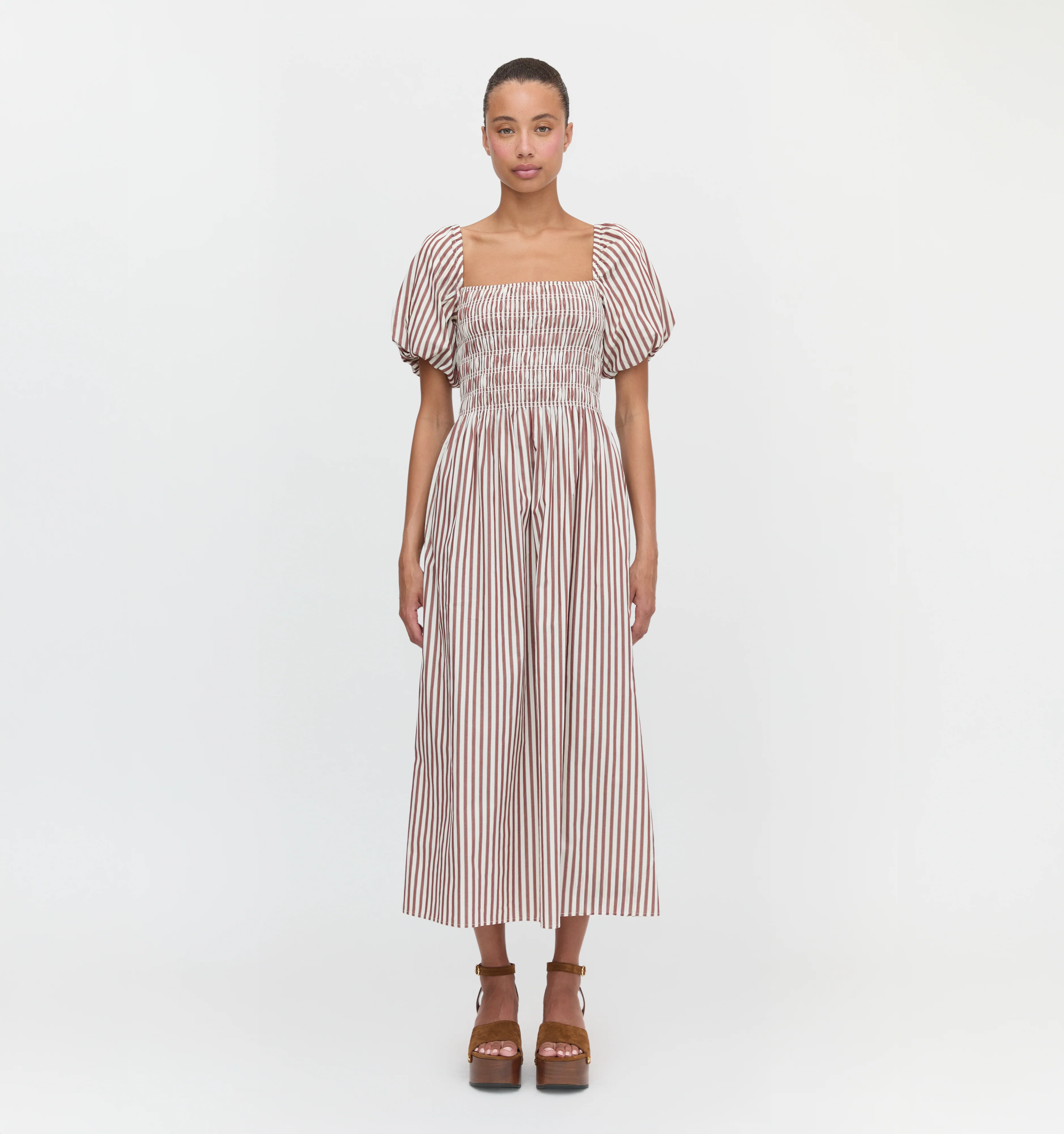 The Julia Dress - Rust Stripe