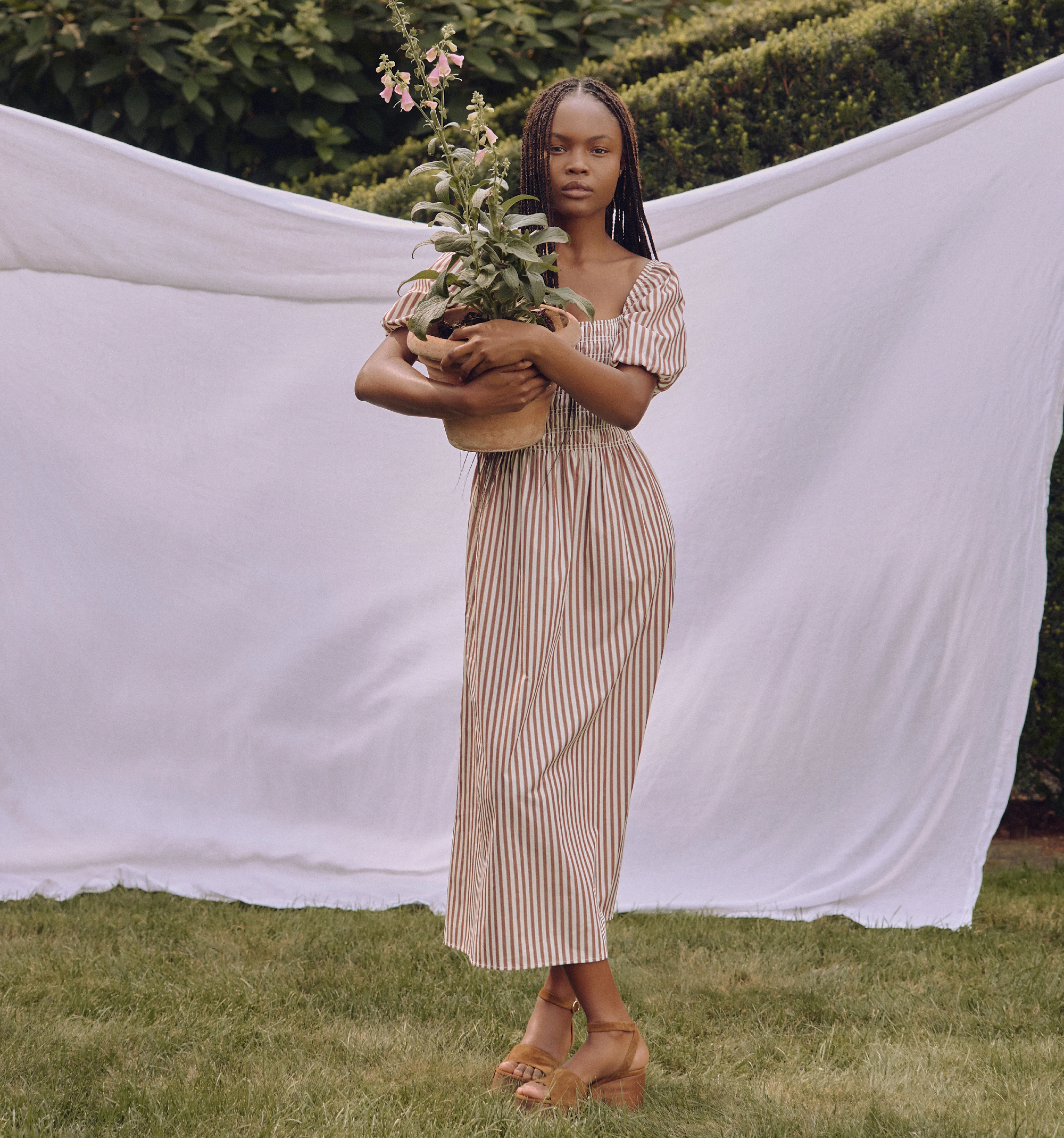 The Julia Dress - Rust Stripe - Image 2