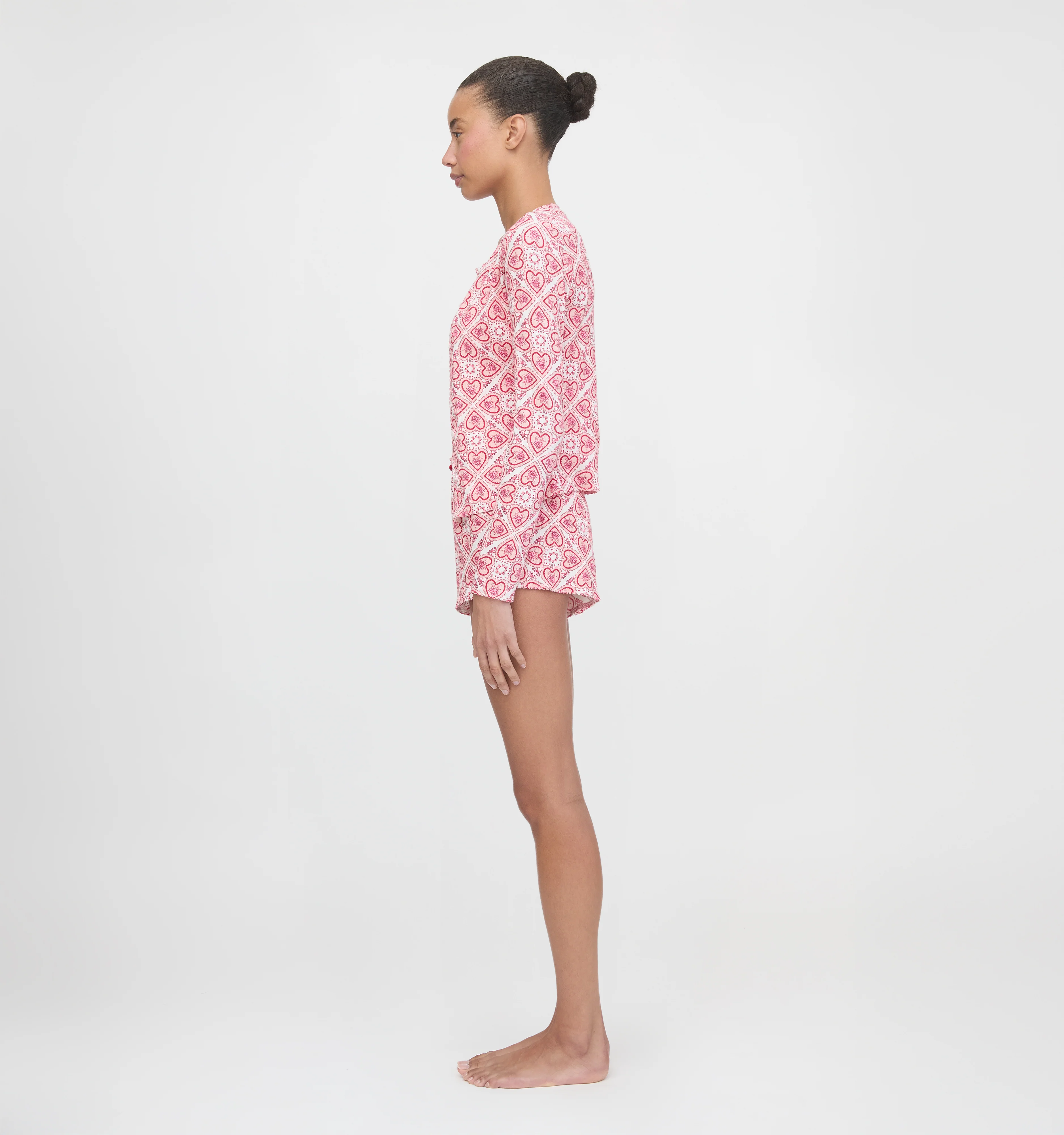 The Kaelie Pointelle Cardigan - White Patchwork Doily Heart - Image 5