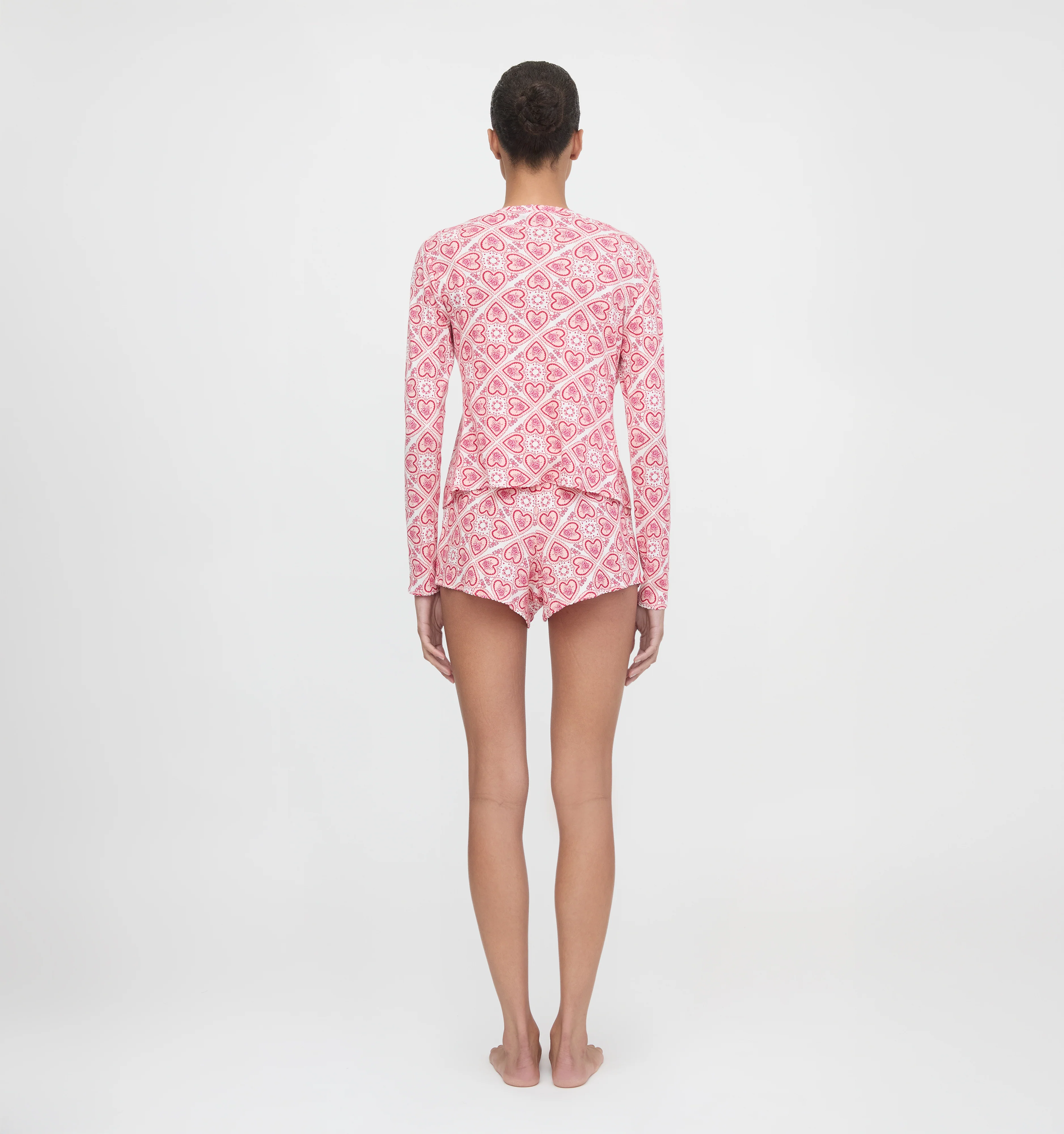 The Kaelie Pointelle Cardigan - White Patchwork Doily Heart - Image 6