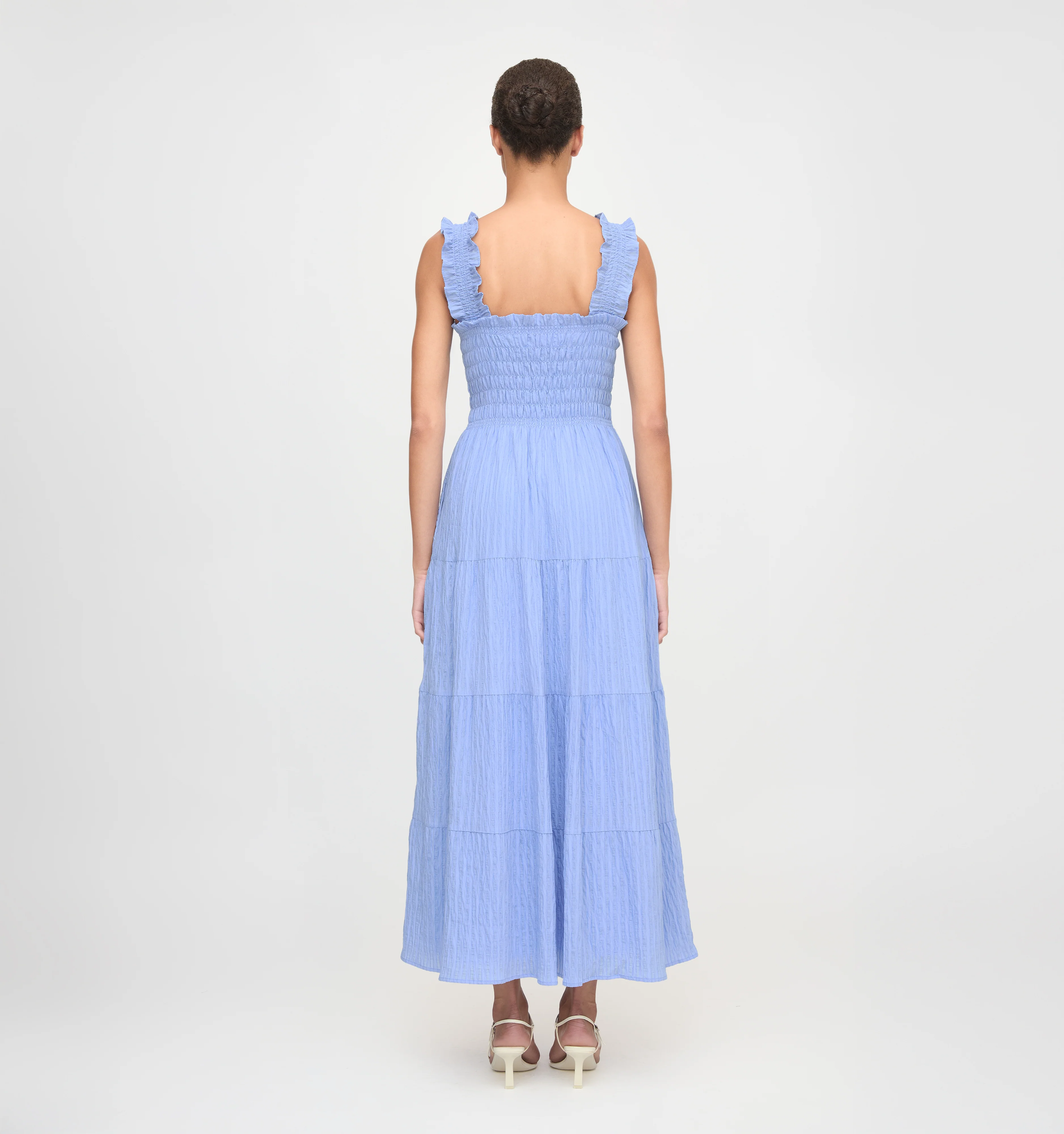The Kimmy Nap Dress - Bluebird Tonal Seersucker - Image 2