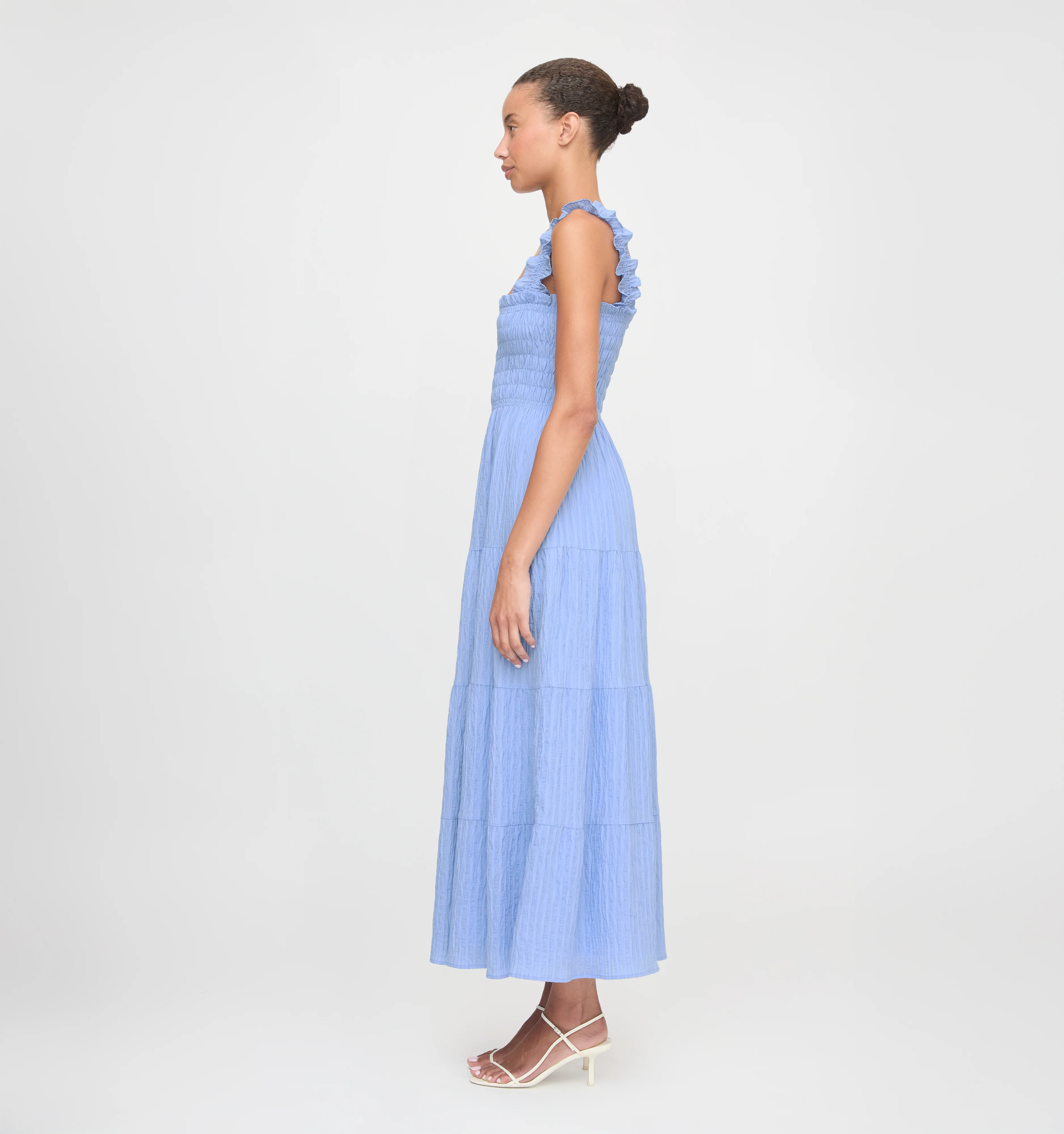 The Kimmy Nap Dress - Bluebird Tonal Seersucker - Image 3