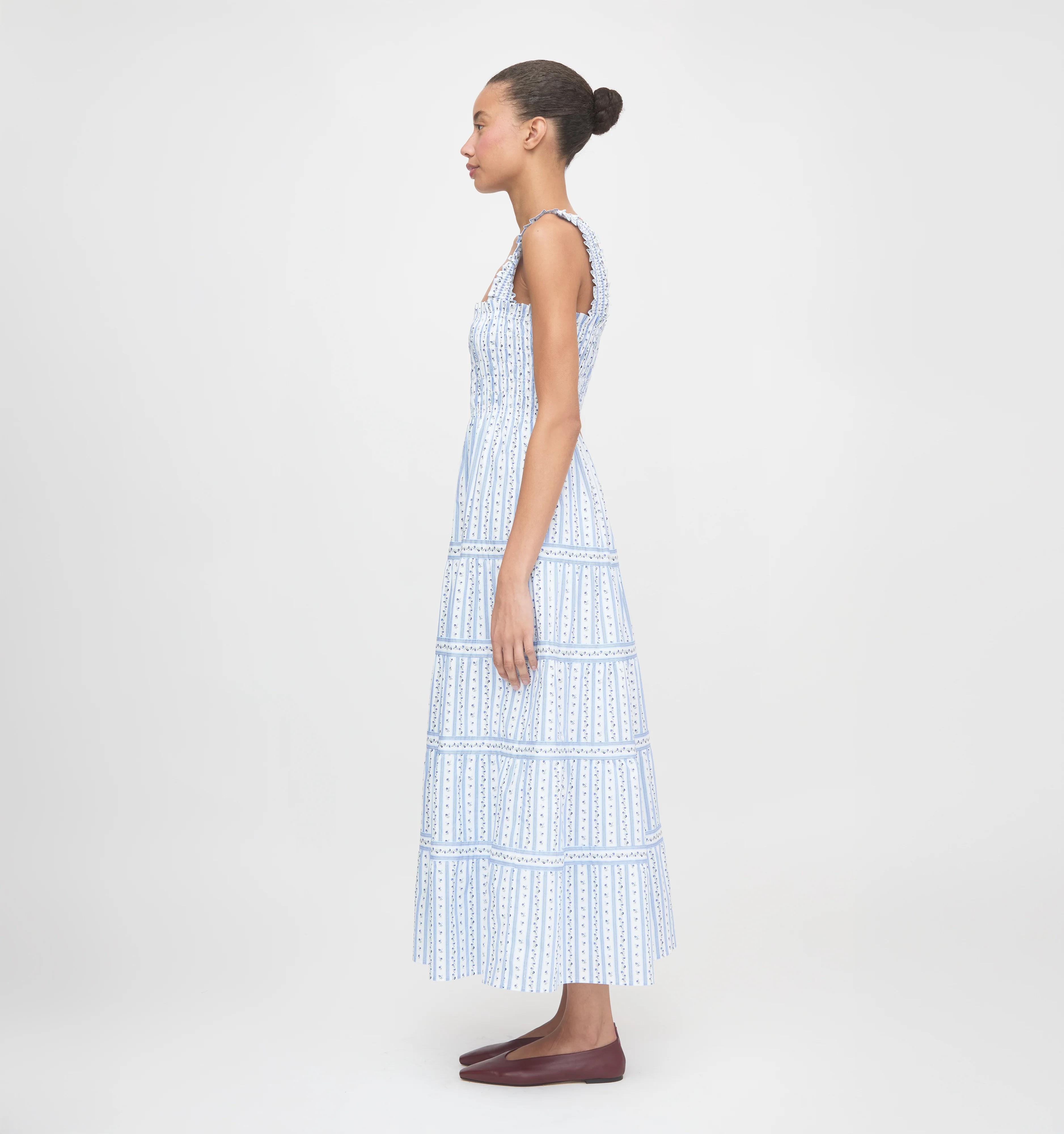The Kimmy Nap Dress - Blue Petal Stripe - Image 3