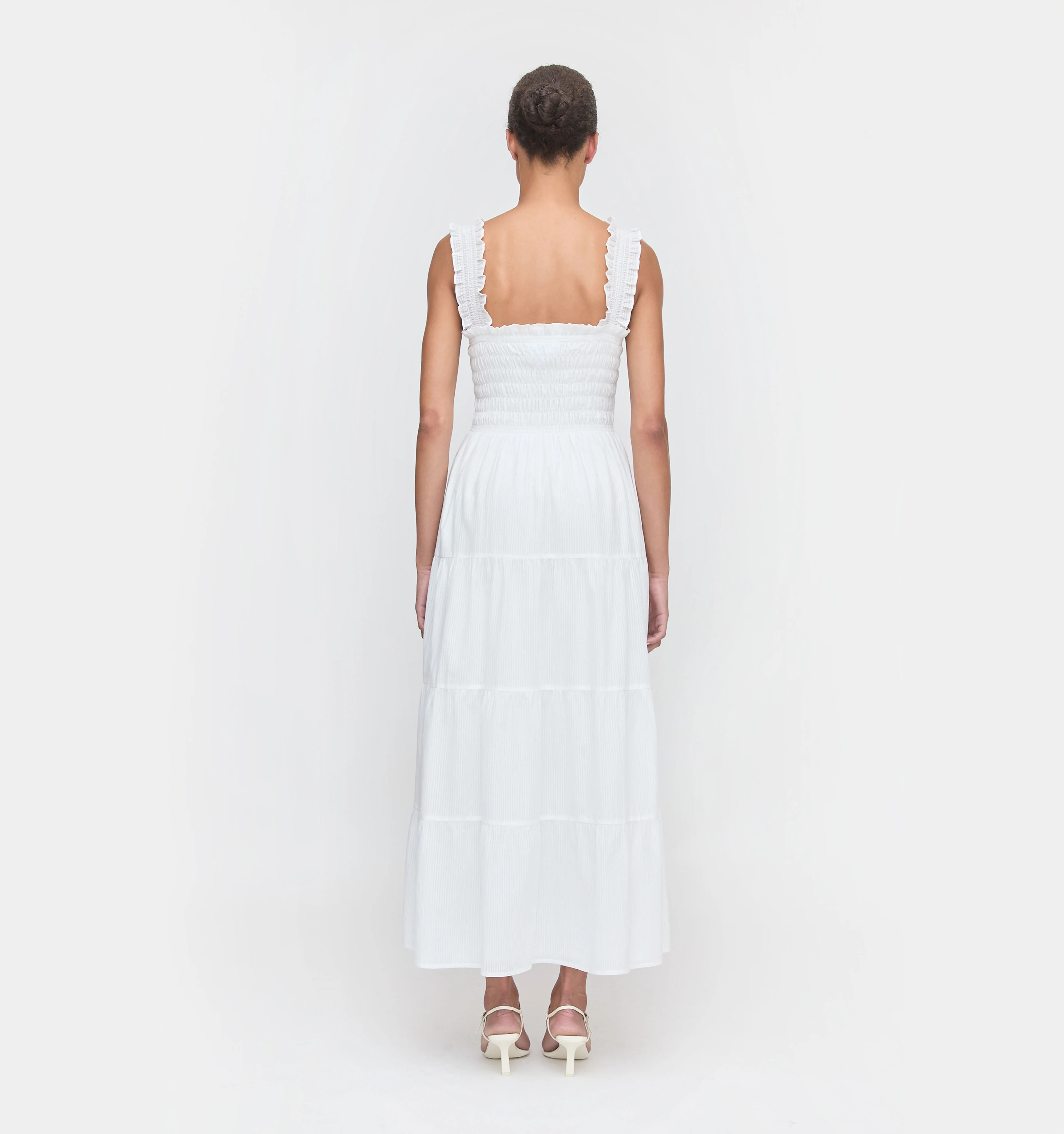 The Kimmy Nap Dress - White Shadow Stripe - Image 3