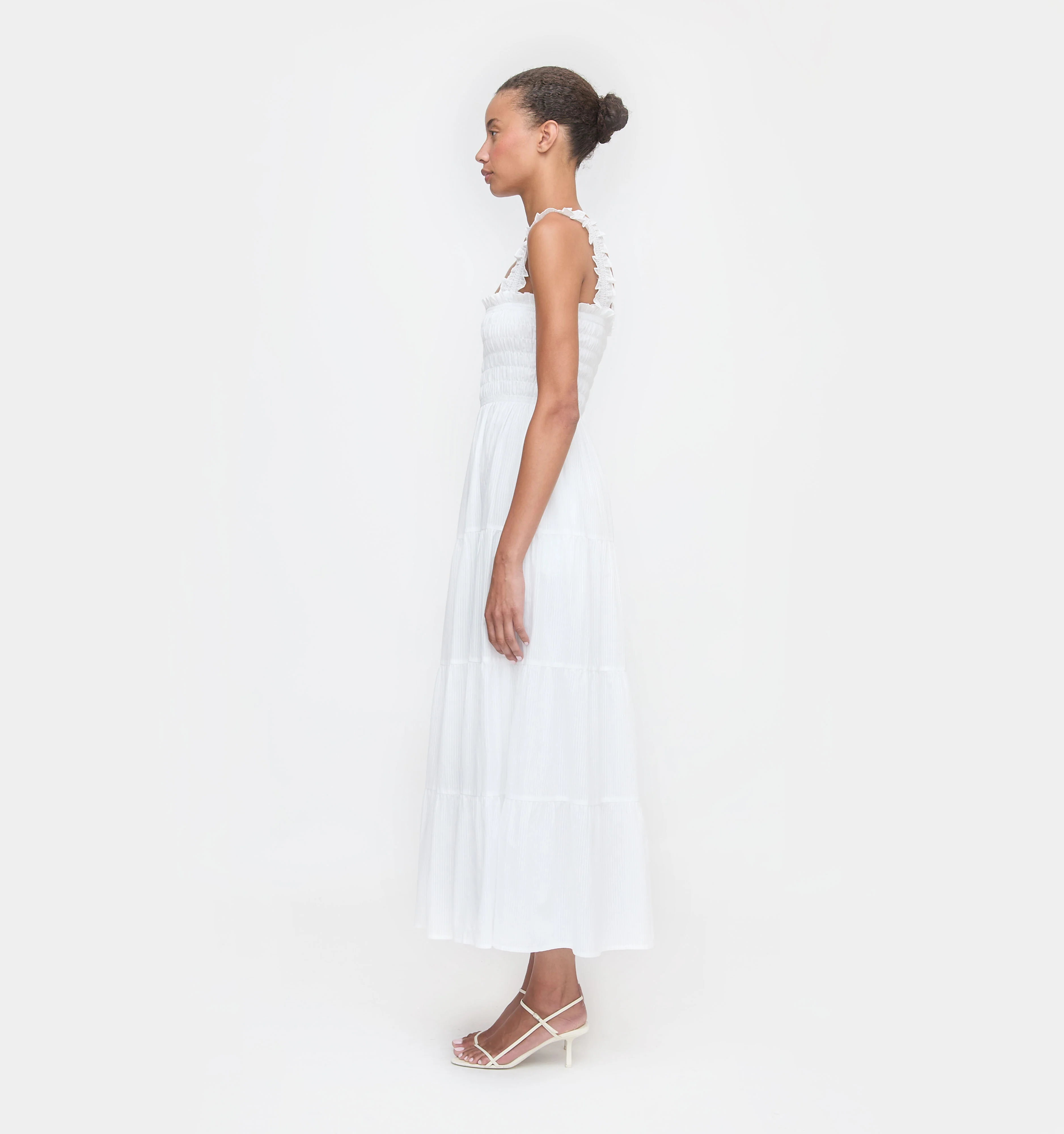 The Kimmy Nap Dress - White Shadow Stripe - Image 4