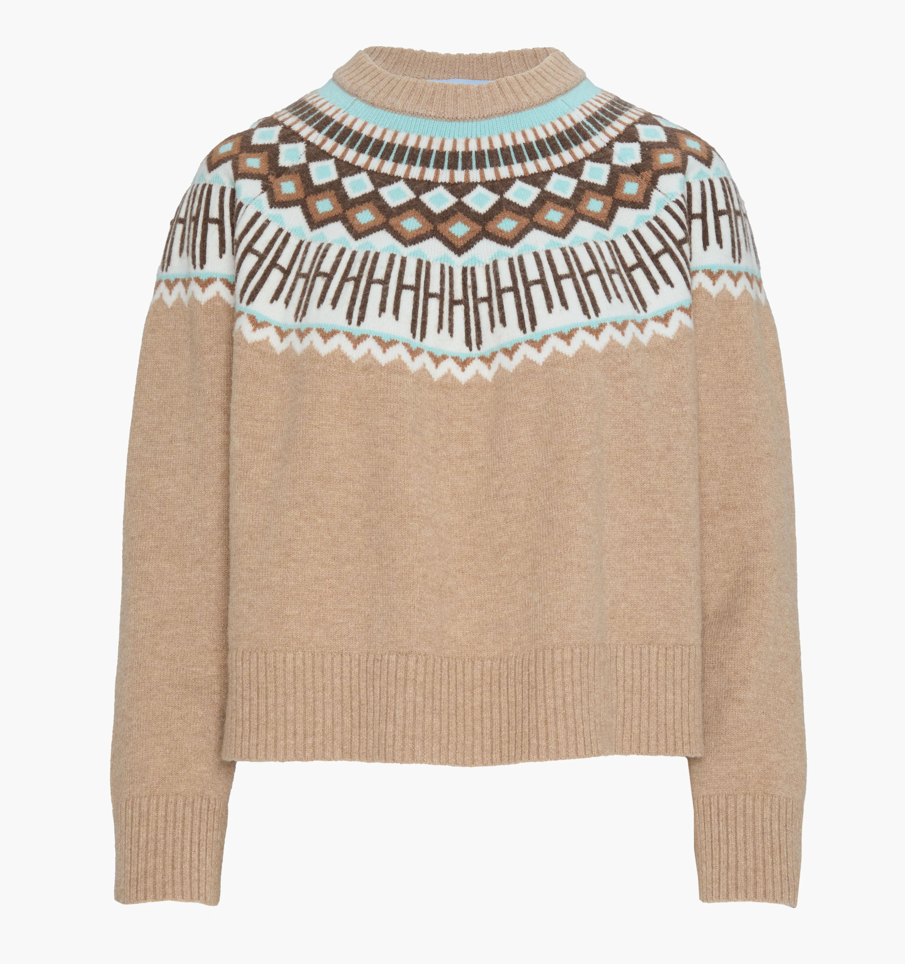 The Klaire Sweater - Camel Fair Isle - Image 7