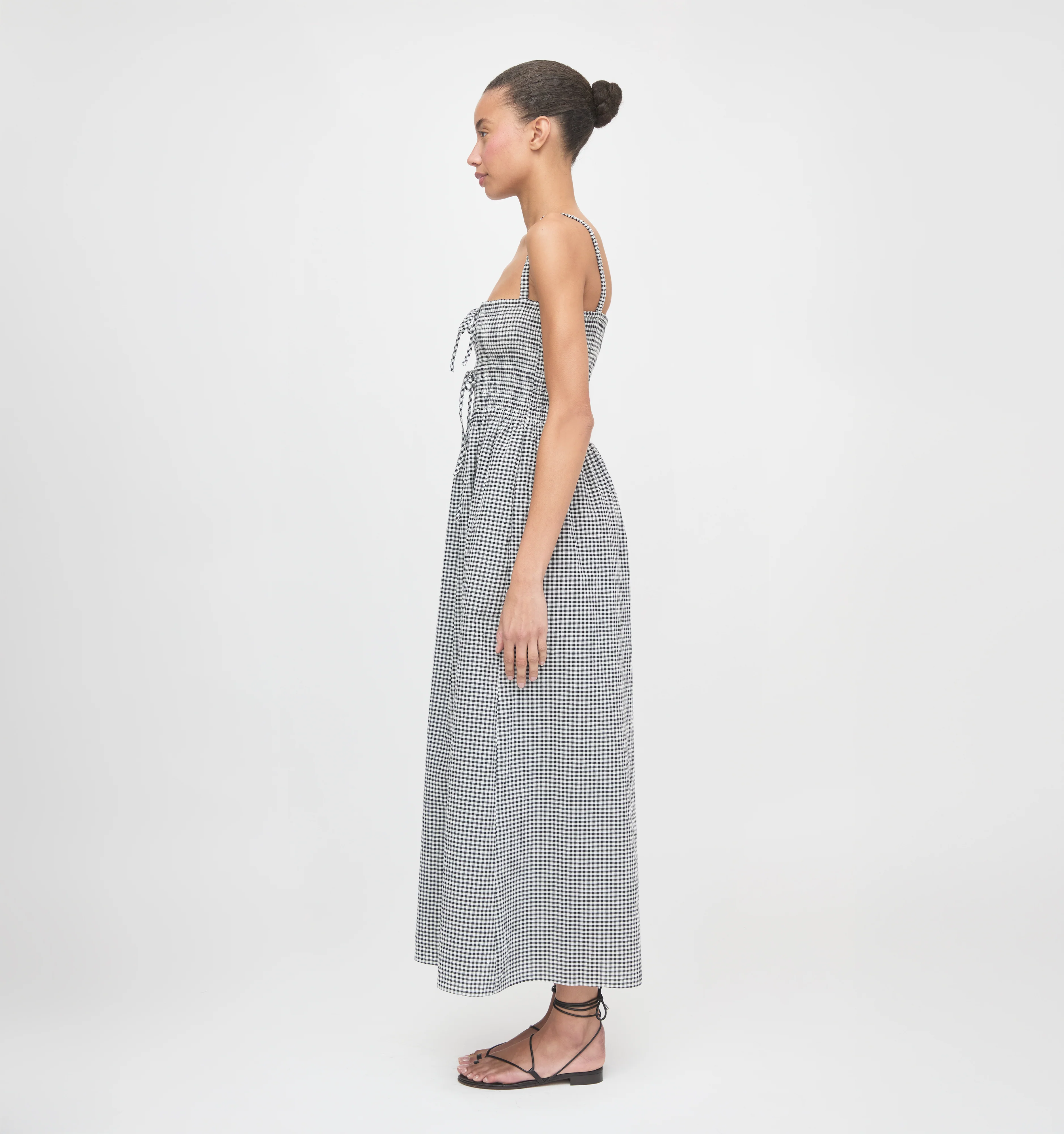 The Larissa Nap Dress - Black/Sand Gingham - Image 3