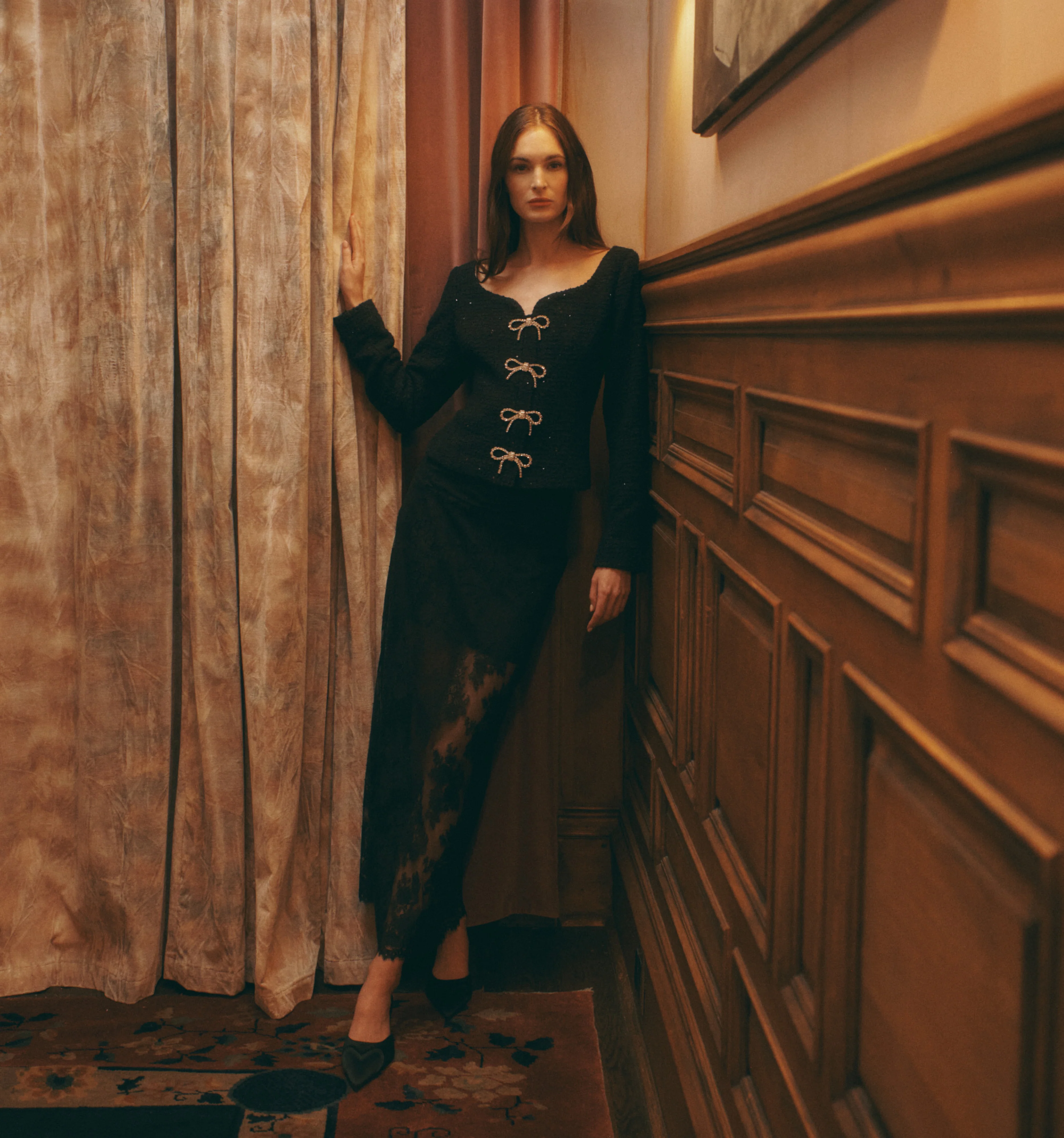 The Bec Jacket - Black Sequin Tweed - Image 5