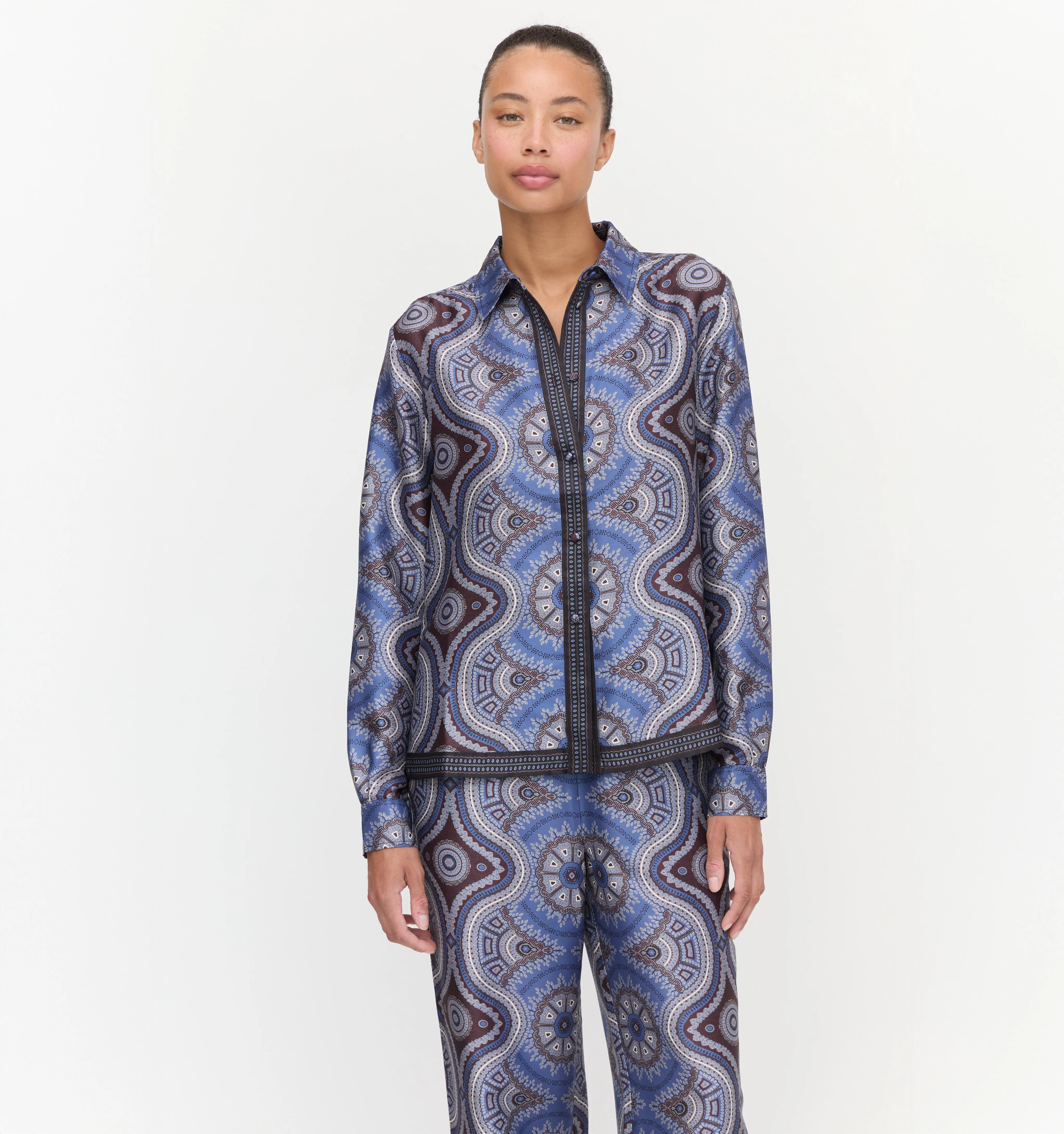 The Liv Top - Brown Cobalt Medallion