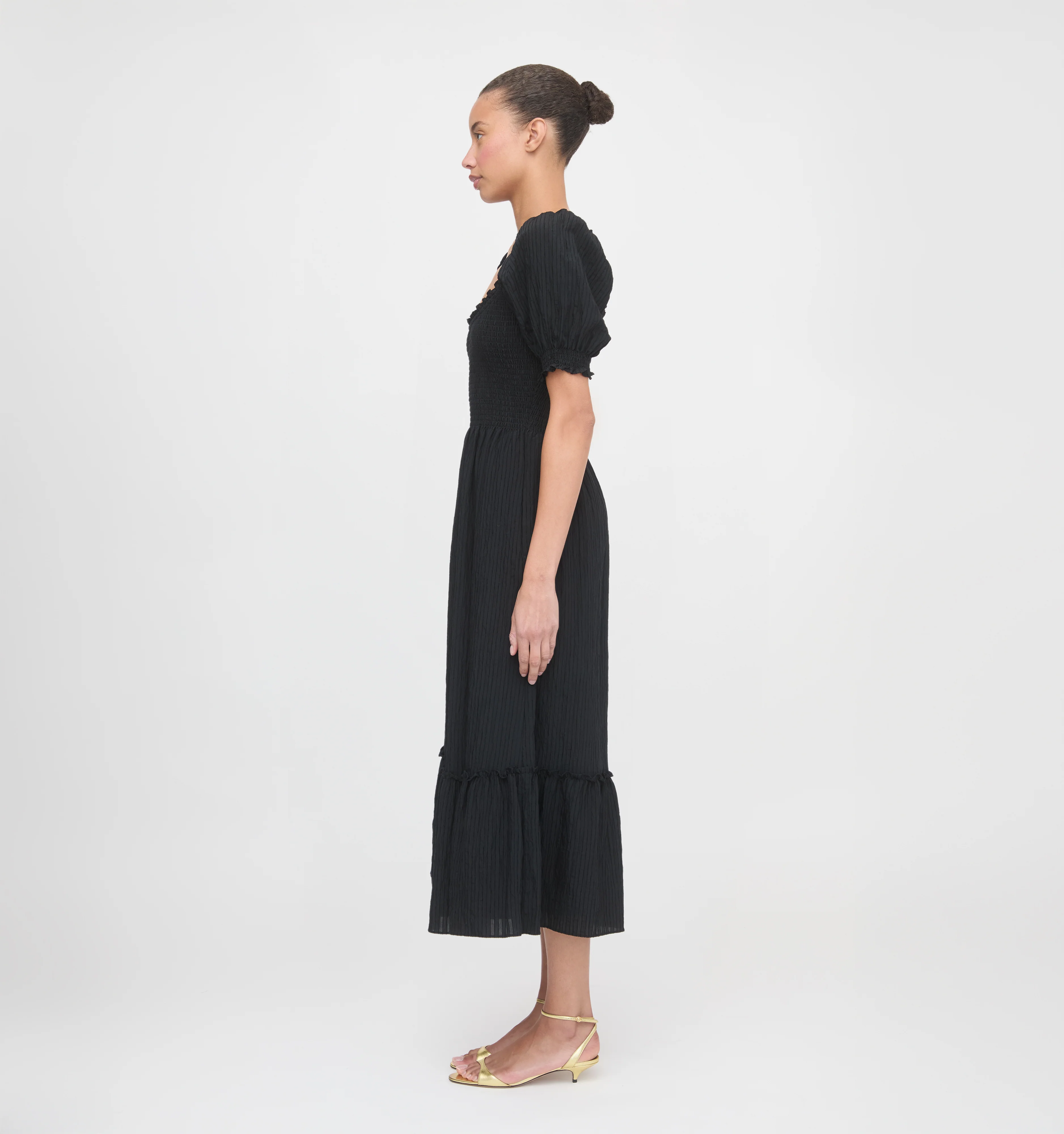 The Louisa Nap Dress - Black Tonal Seersucker - Image 4