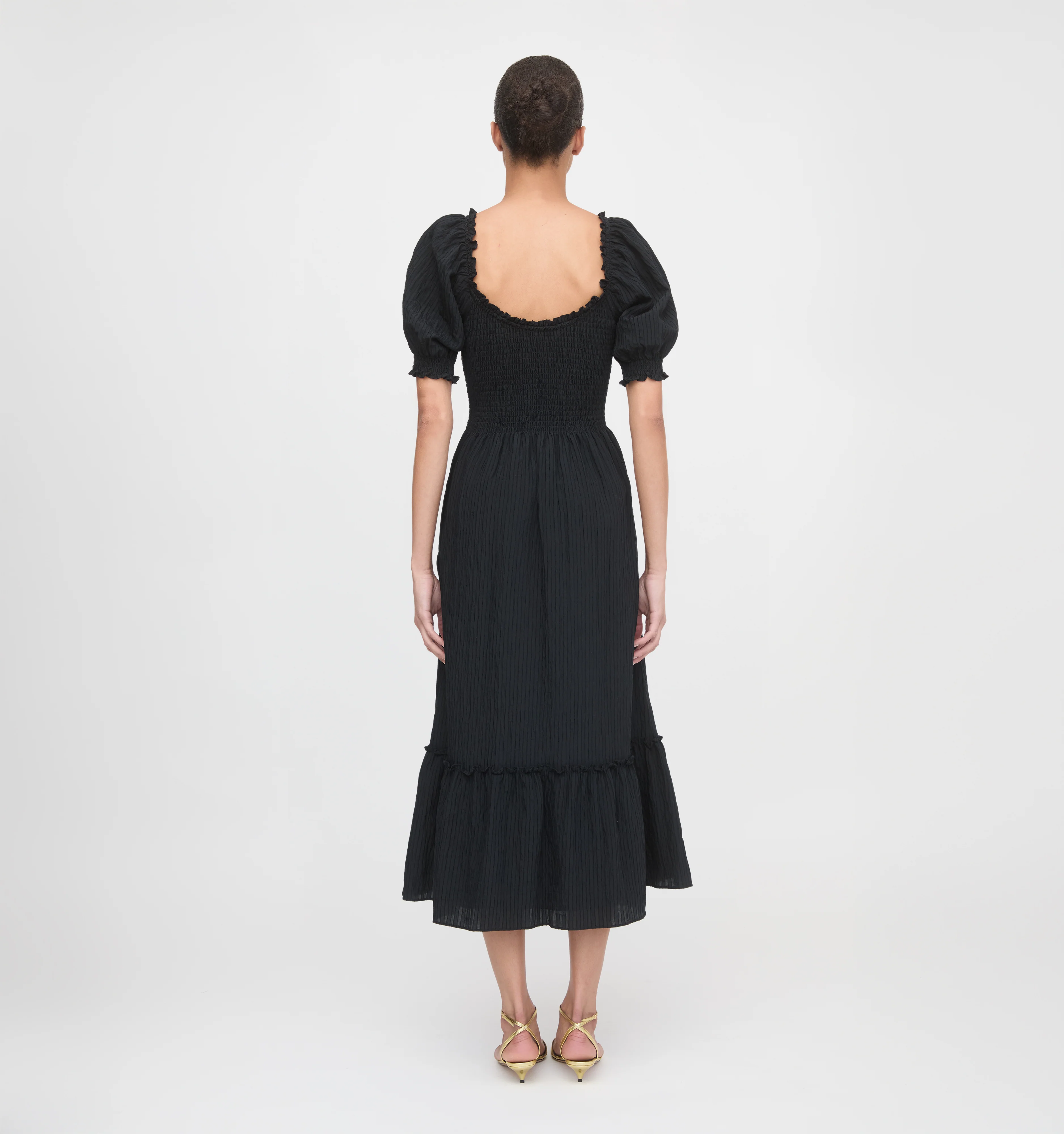 The Louisa Nap Dress - Black Tonal Seersucker - Image 5