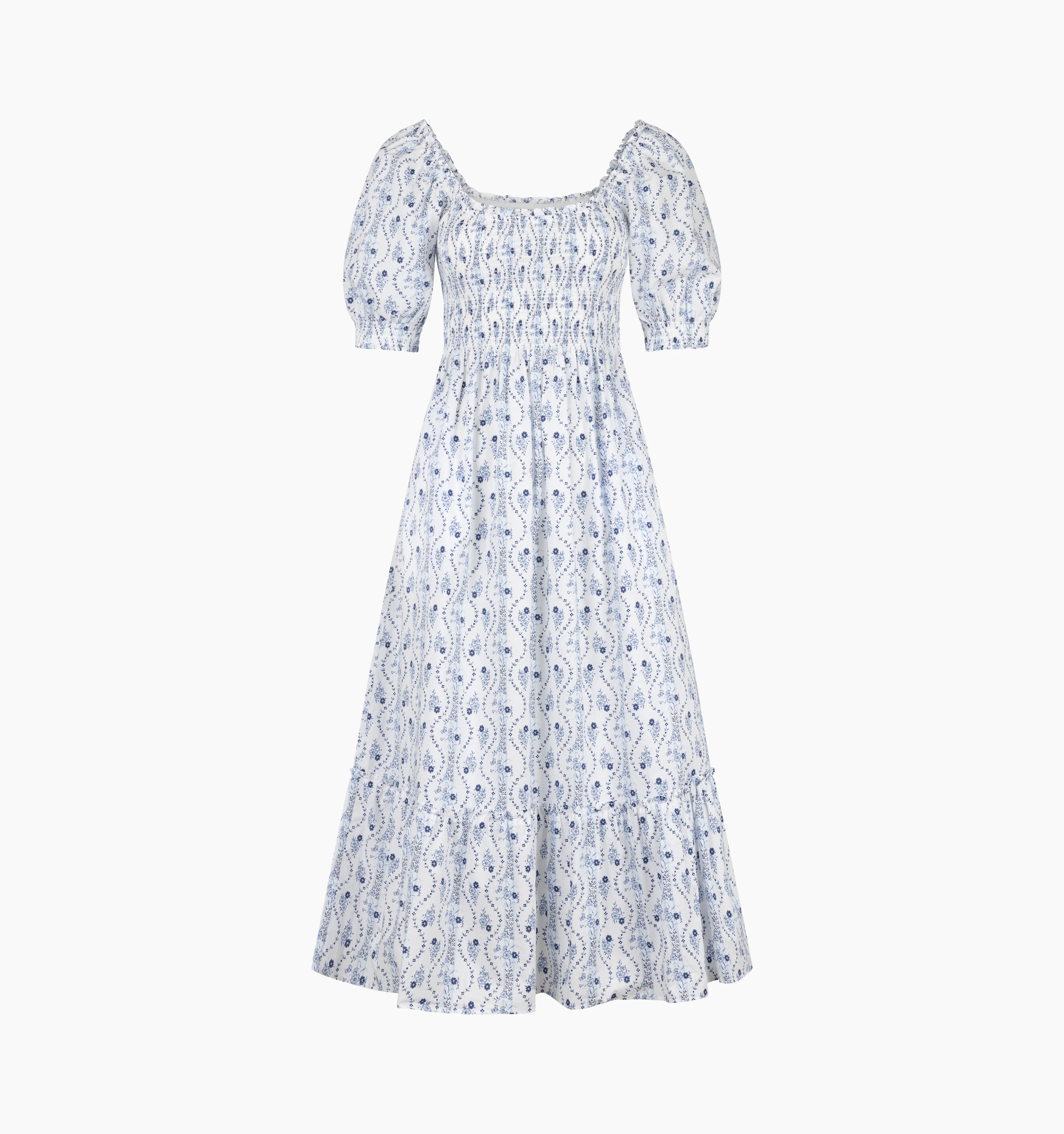 The Louisa Nap Dress - Blue Vine Stripe - Image 4