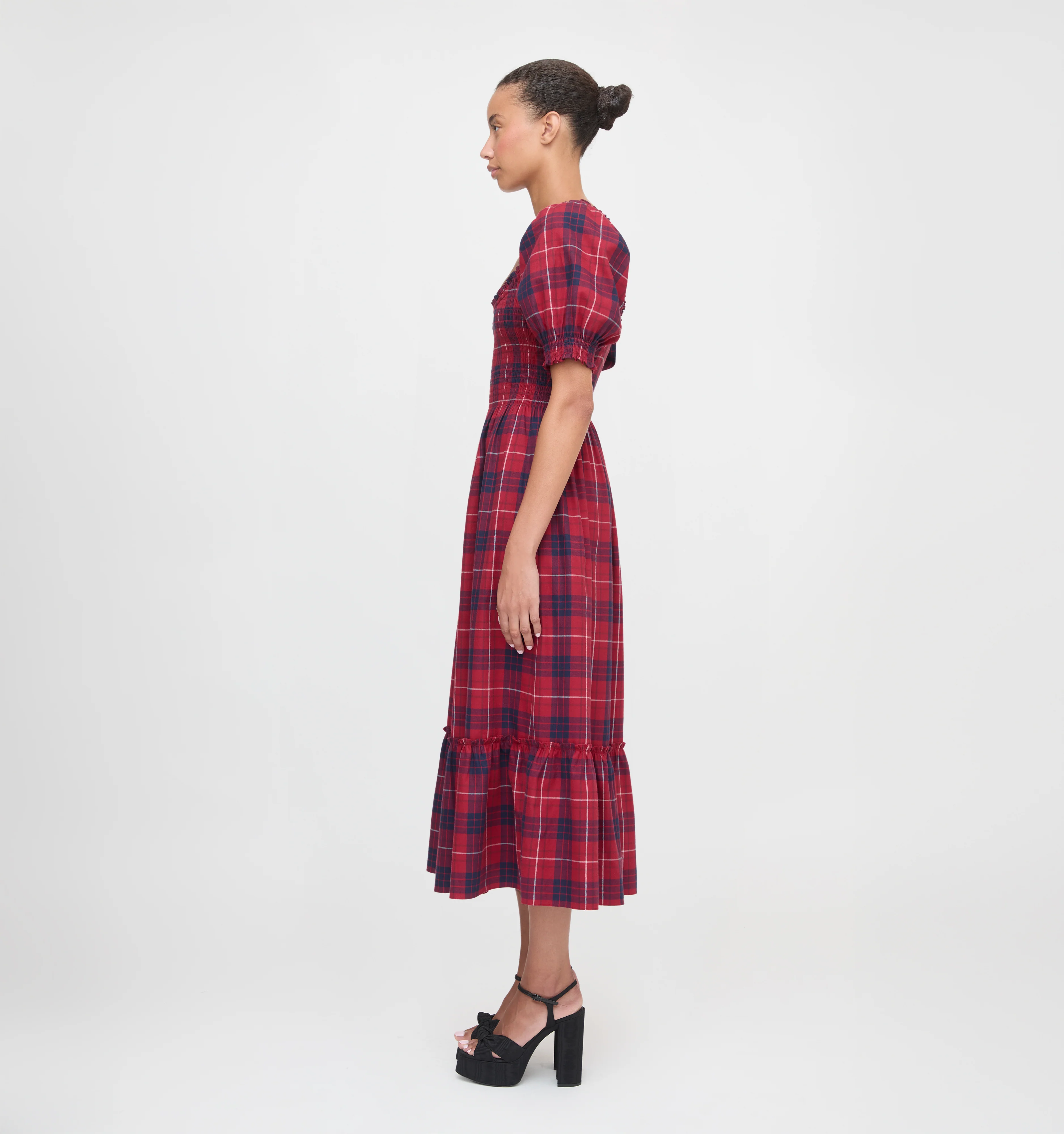 The Louisa Nap Dress - Cherry Tartan - Image 3