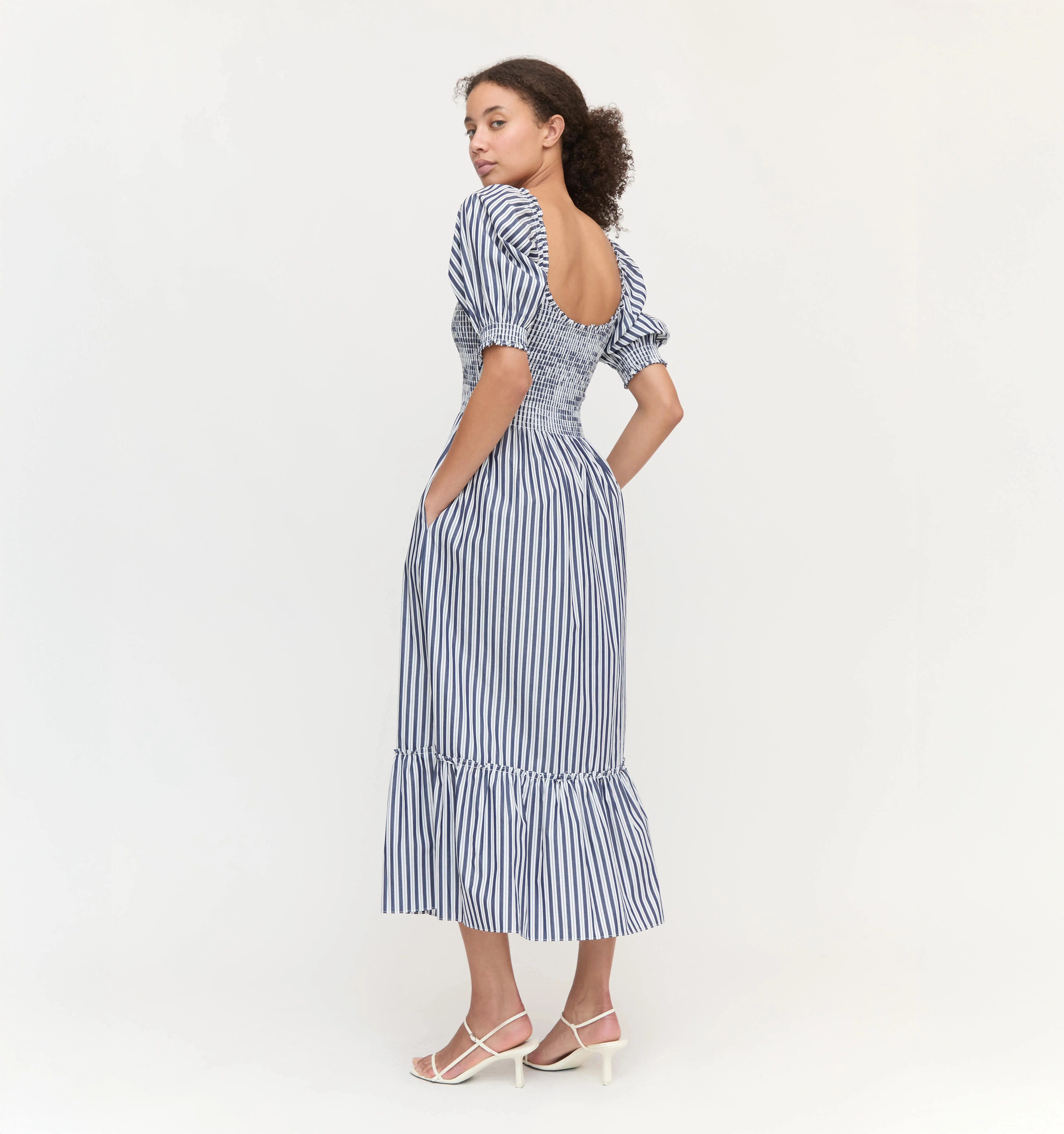 The Louisa Nap Dress - Navy Stripe - Image 3