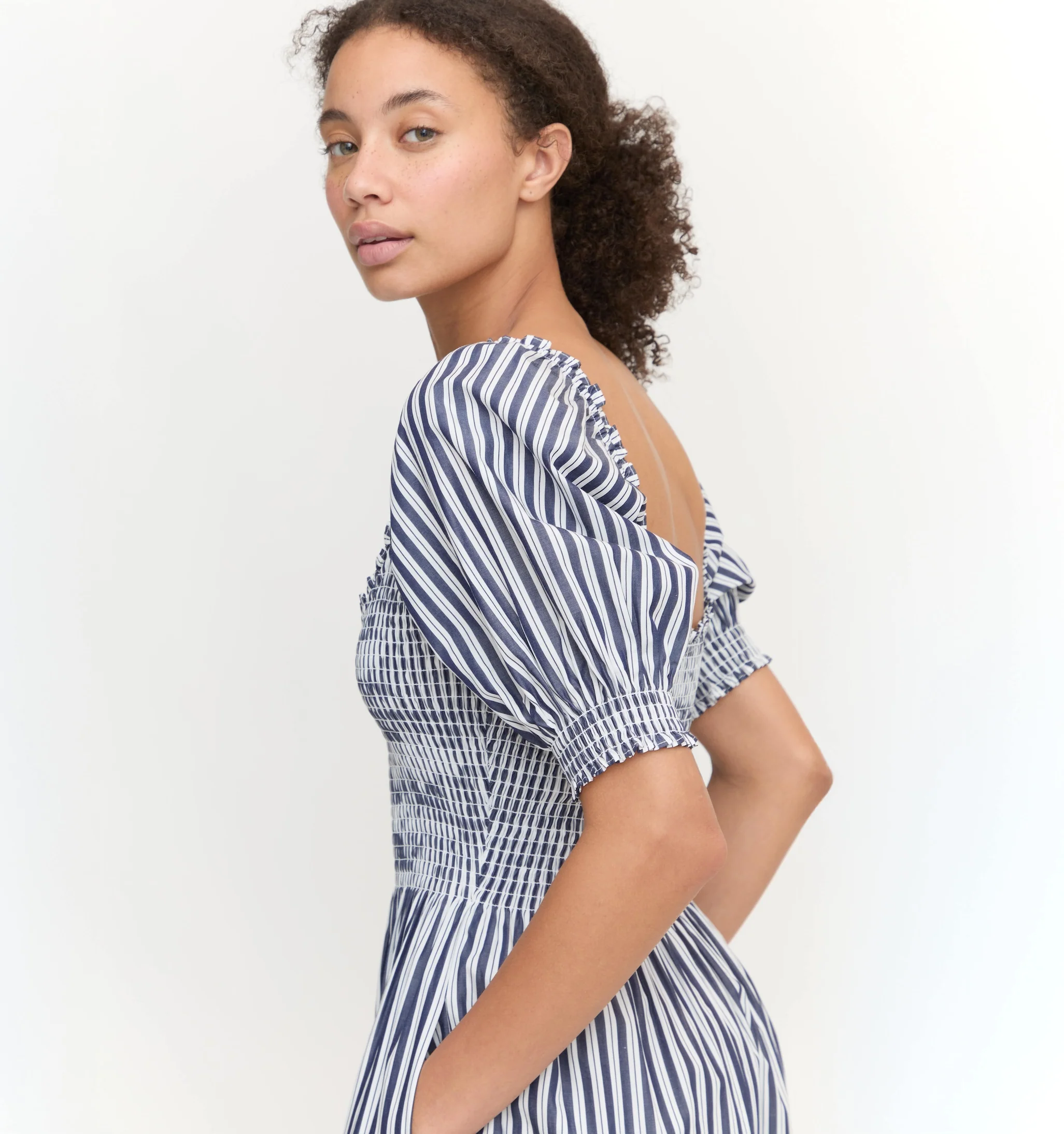 The Louisa Nap Dress - Navy Stripe - Image 4