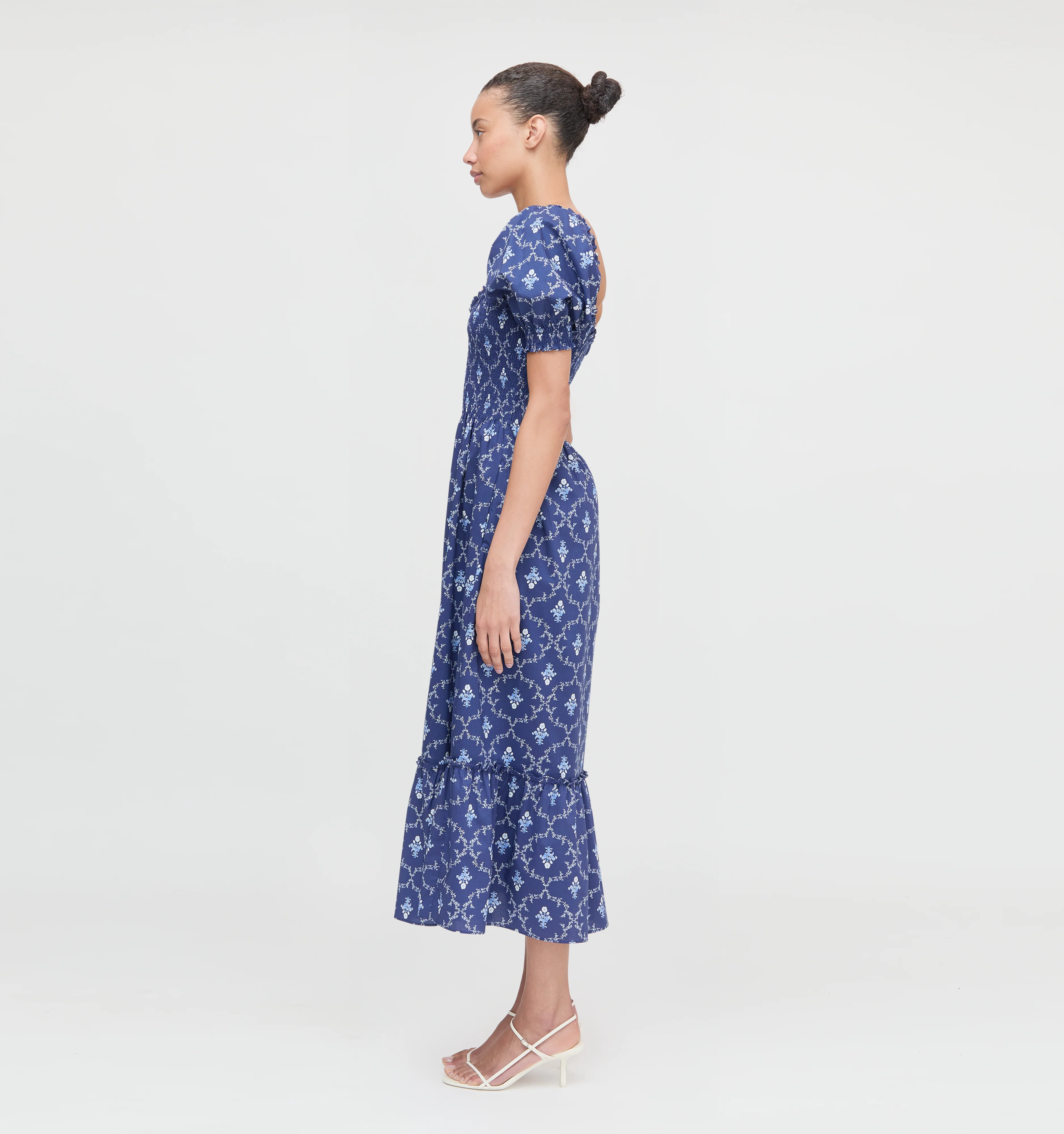 The Louisa Nap Dress - Navy Trellis - Image 4