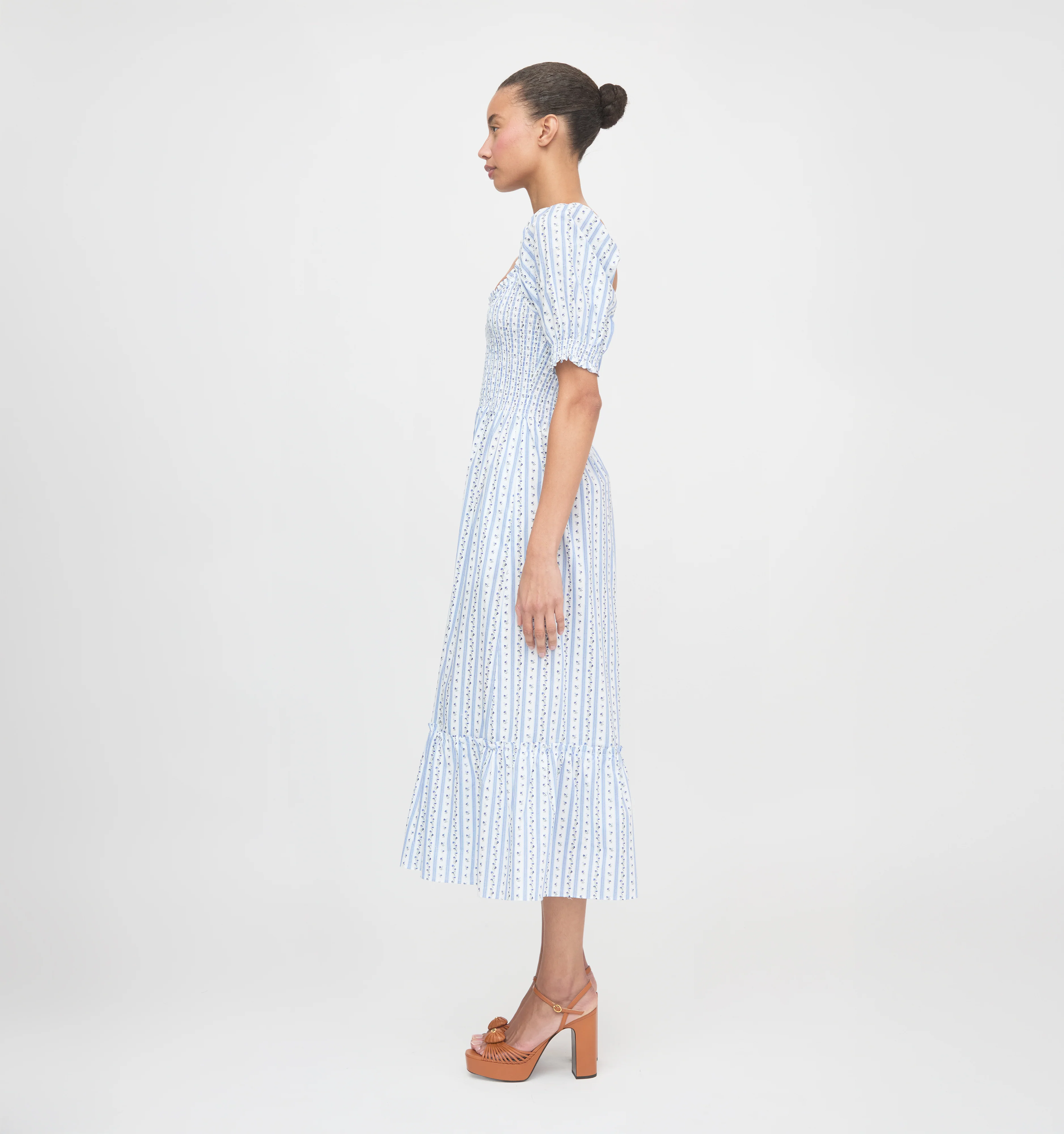 The Louisa Nap Dress - Blue Petal Stripe - Image 3