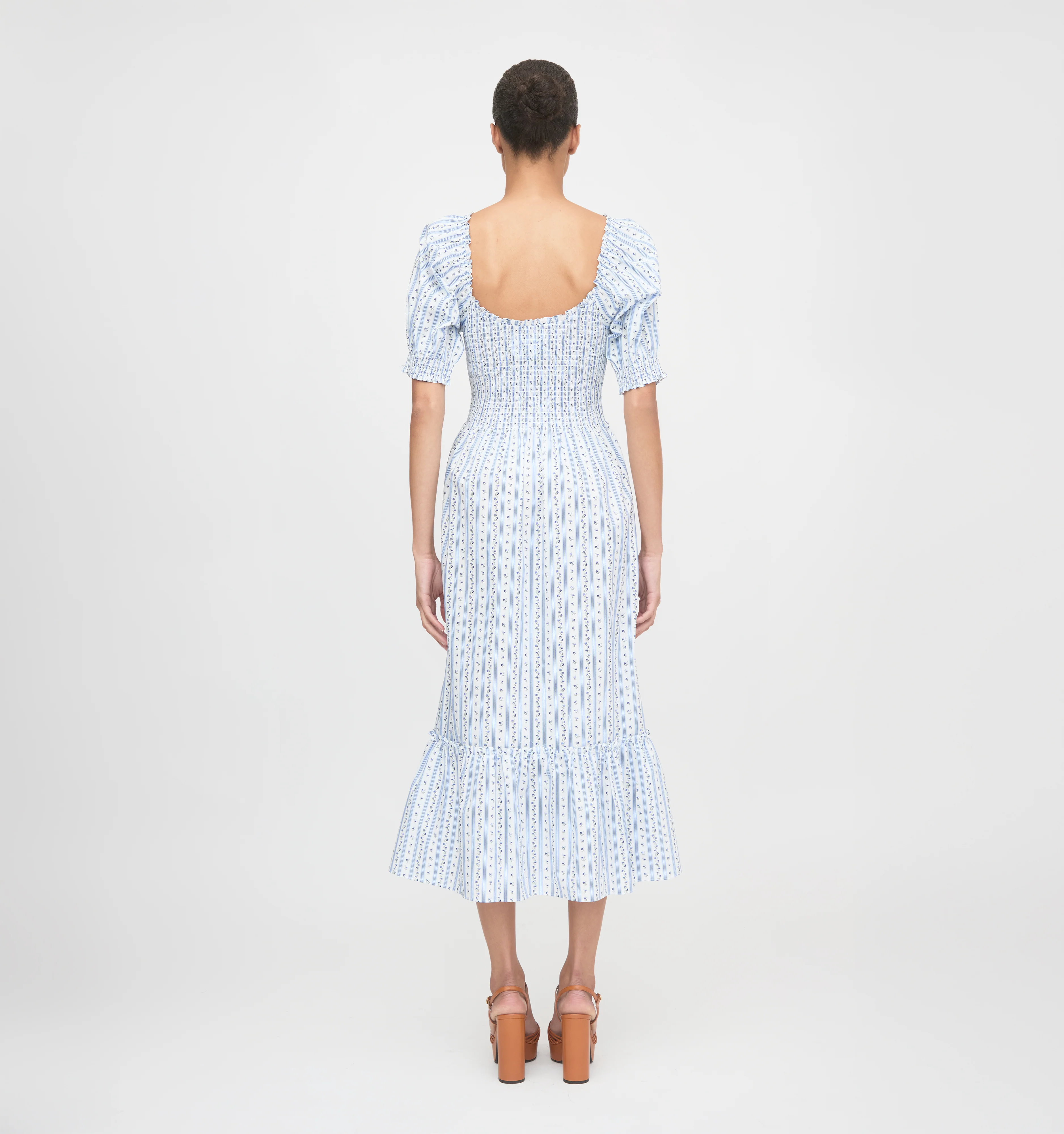 The Louisa Nap Dress - Blue Petal Stripe - Image 4