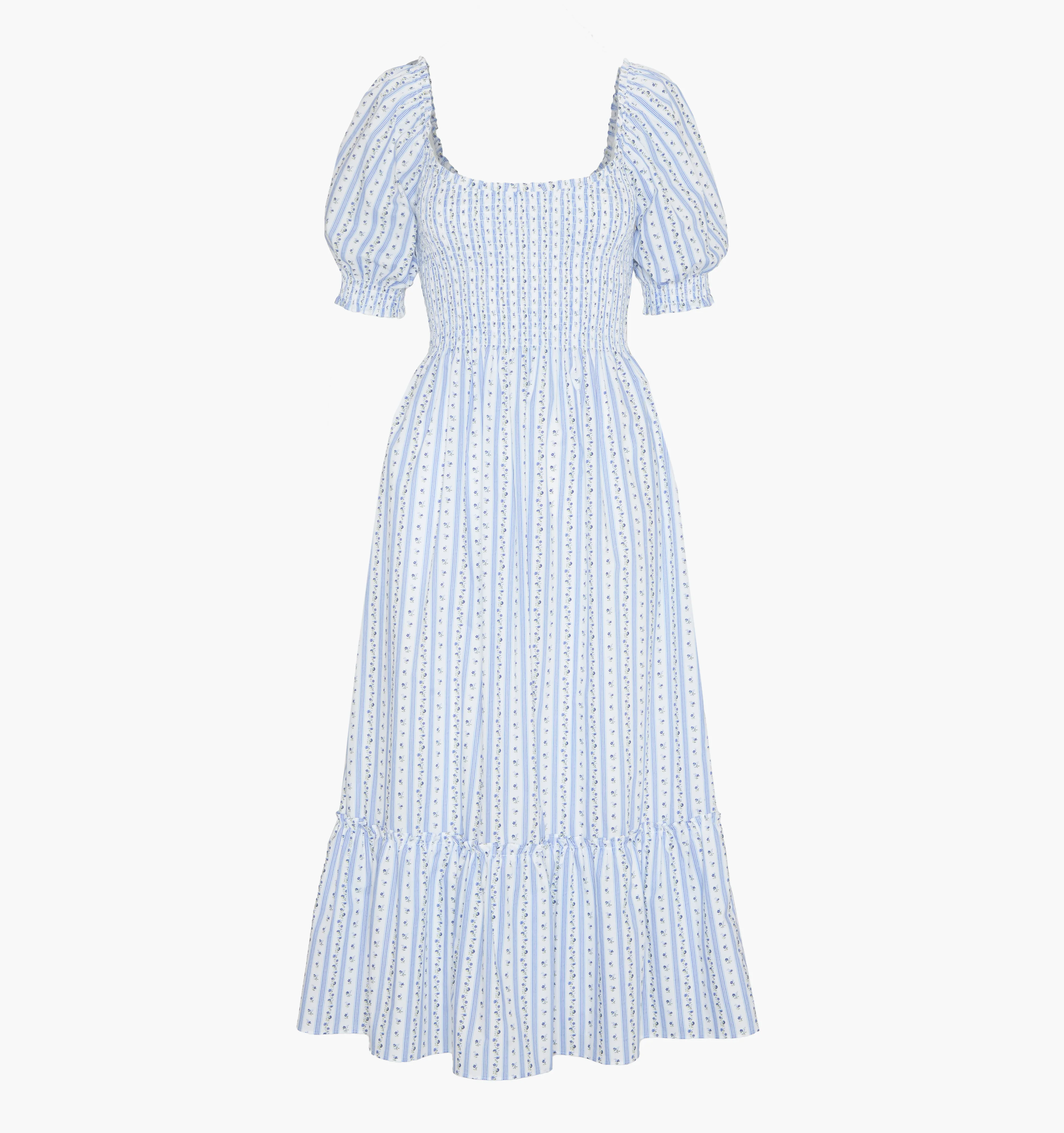 The Louisa Nap Dress - Blue Petal Stripe - Image 5