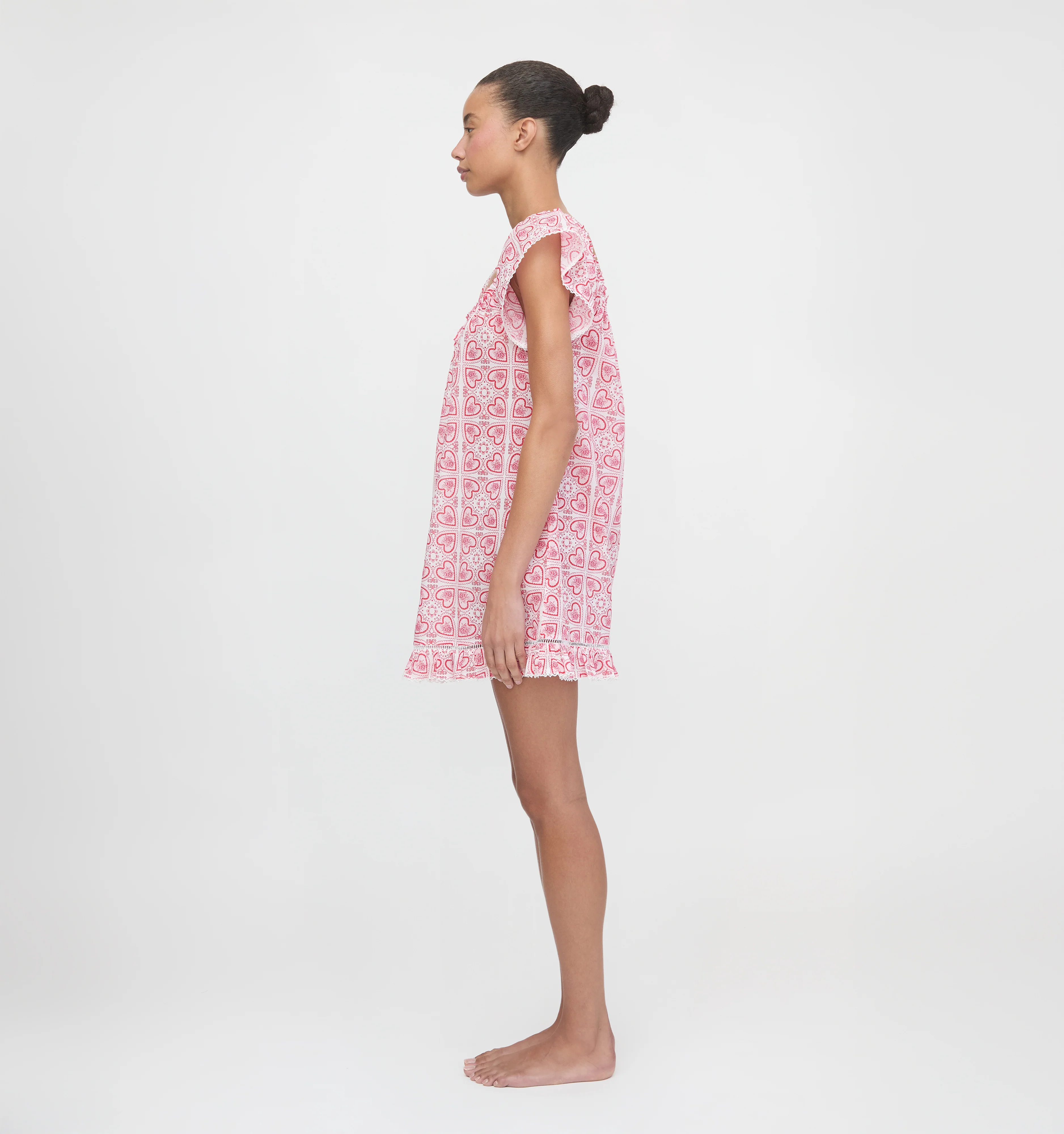 The Lucinda Nightgown - White Patchwork Doily Heart - Image 5