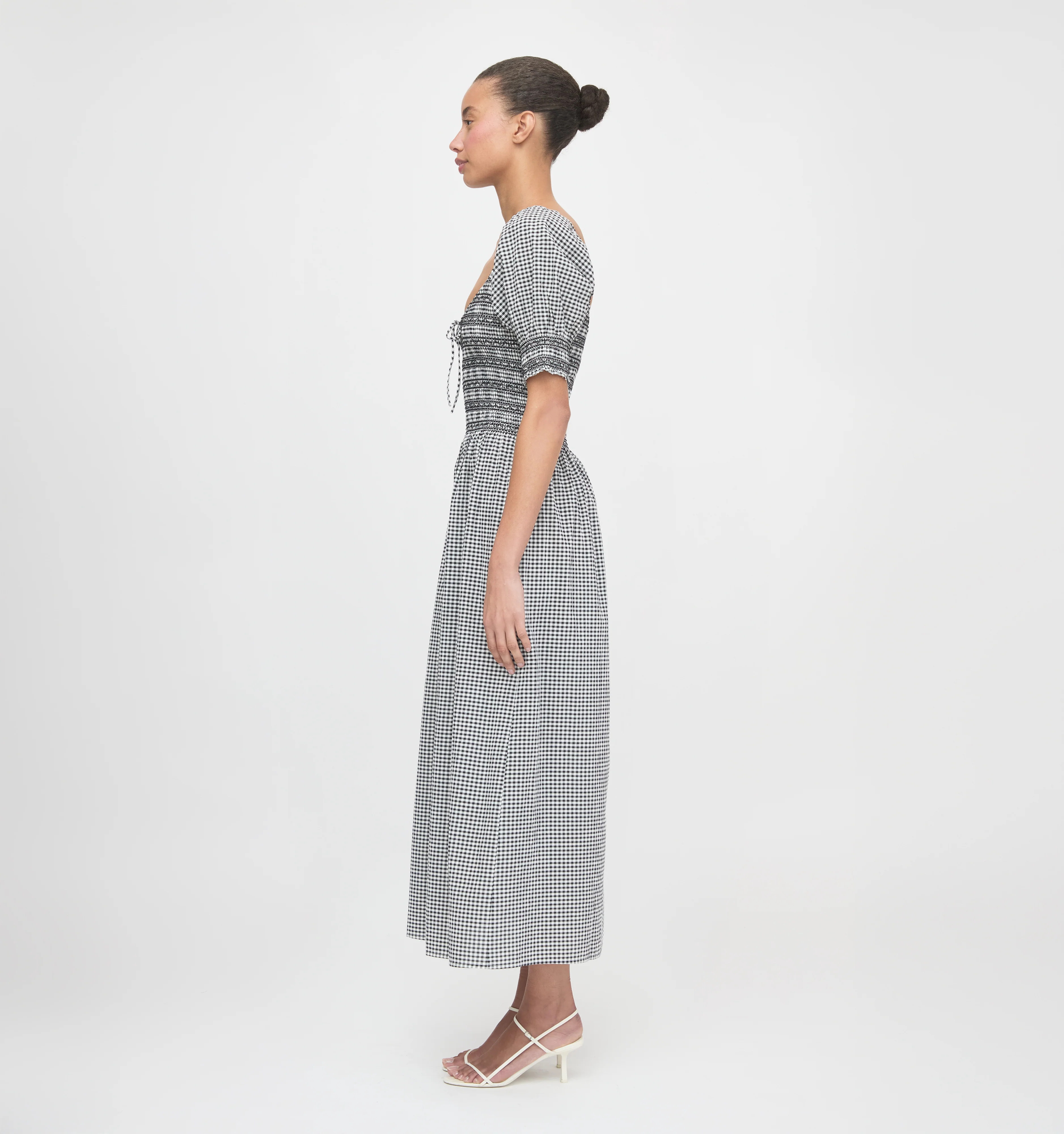 The Madeline Nap Dress - Black/Sand Gingham - Image 3